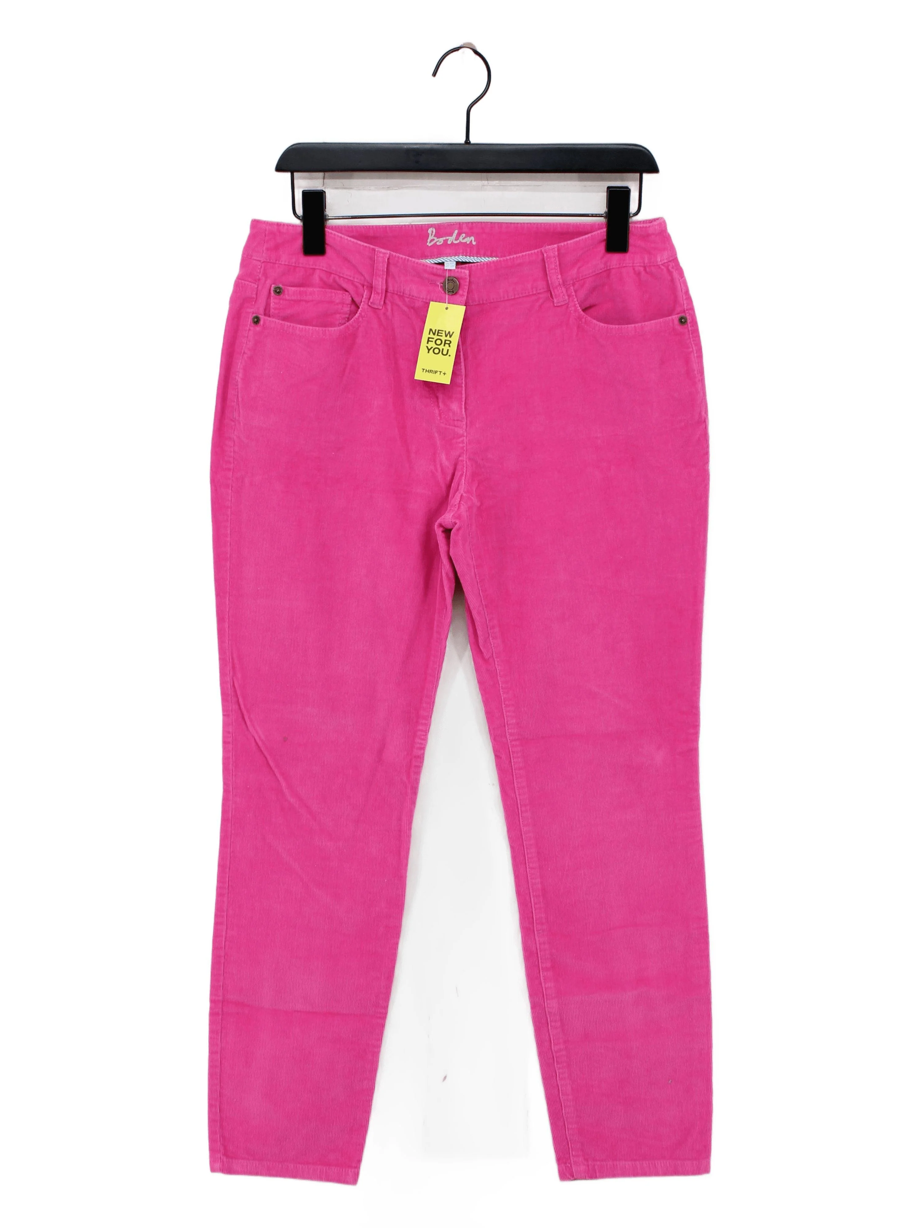 Boden Women's Trousers UK 12 Pink Cotton with Elastane Straight Chino