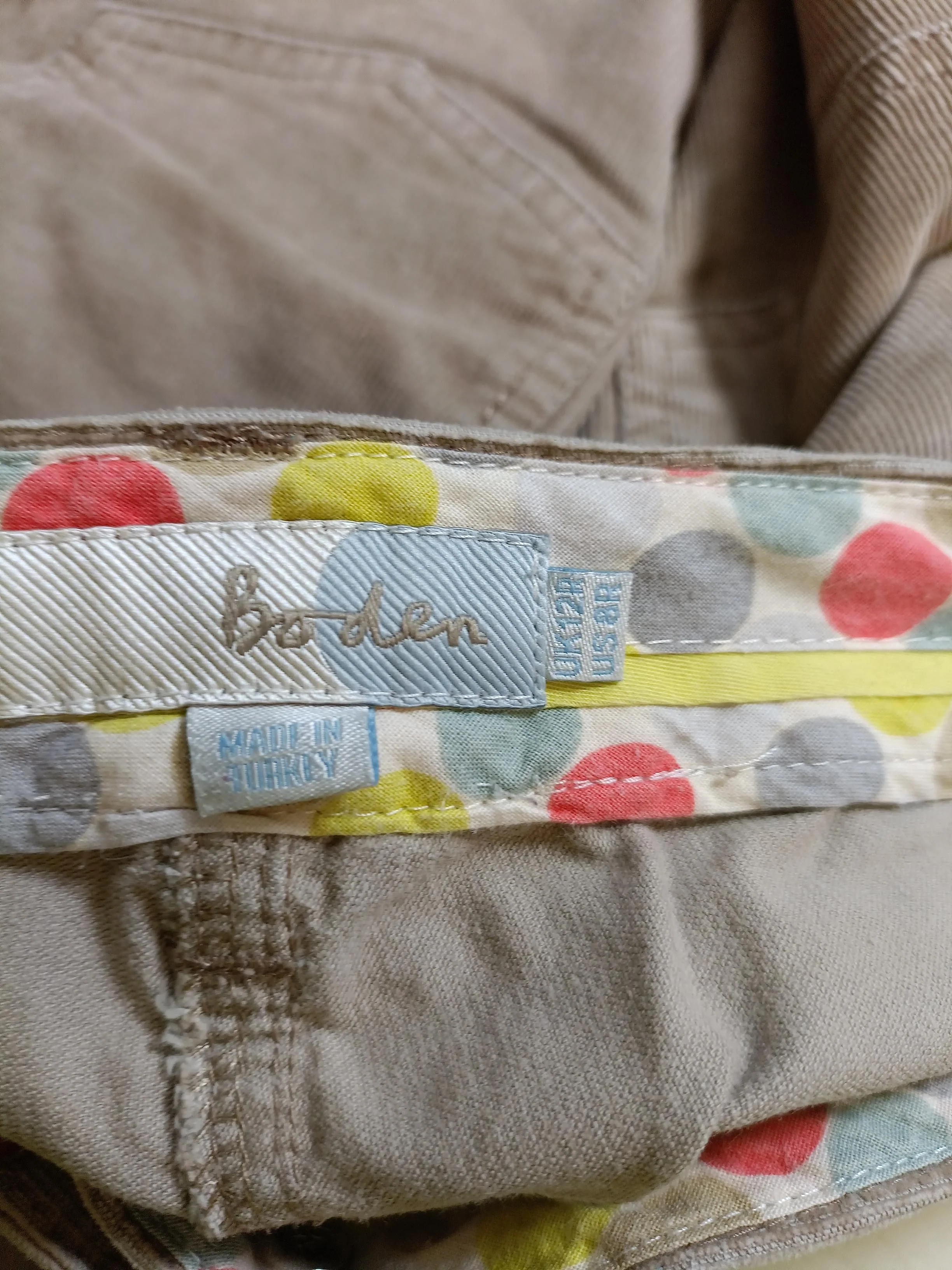 Boden Women's Trousers UK 12 Tan Cotton with Elastane Straight Chino - Image 5