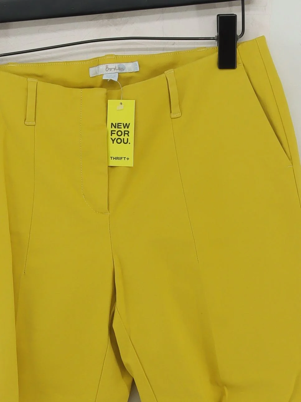 Boden Women's Trousers UK 12 Yellow Cotton with Elastane Straight Chino - Image 3
