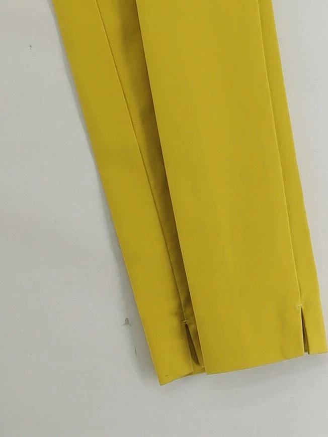 Boden Women's Trousers UK 12 Yellow Cotton with Elastane Straight Chino - Image 4