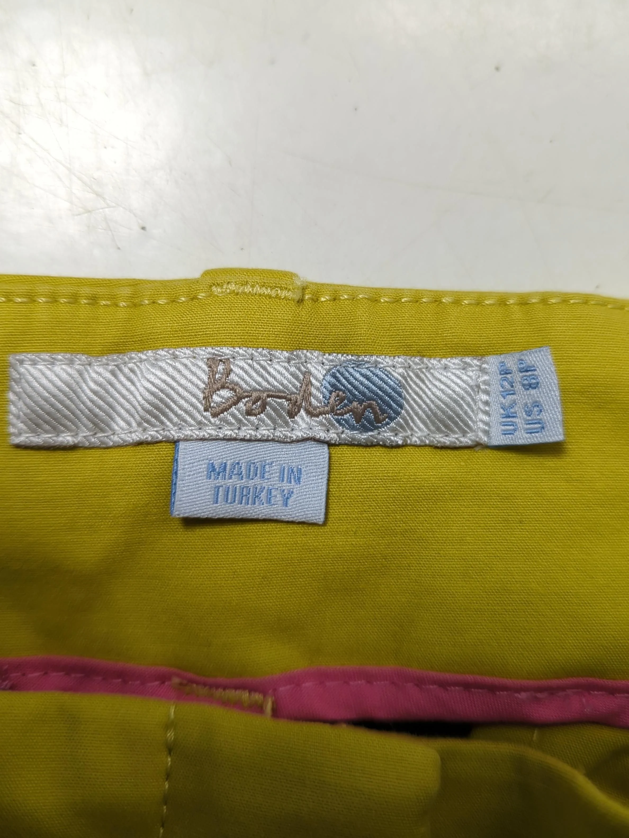 Boden Women's Trousers UK 12 Yellow Cotton with Elastane Straight Chino - Image 5