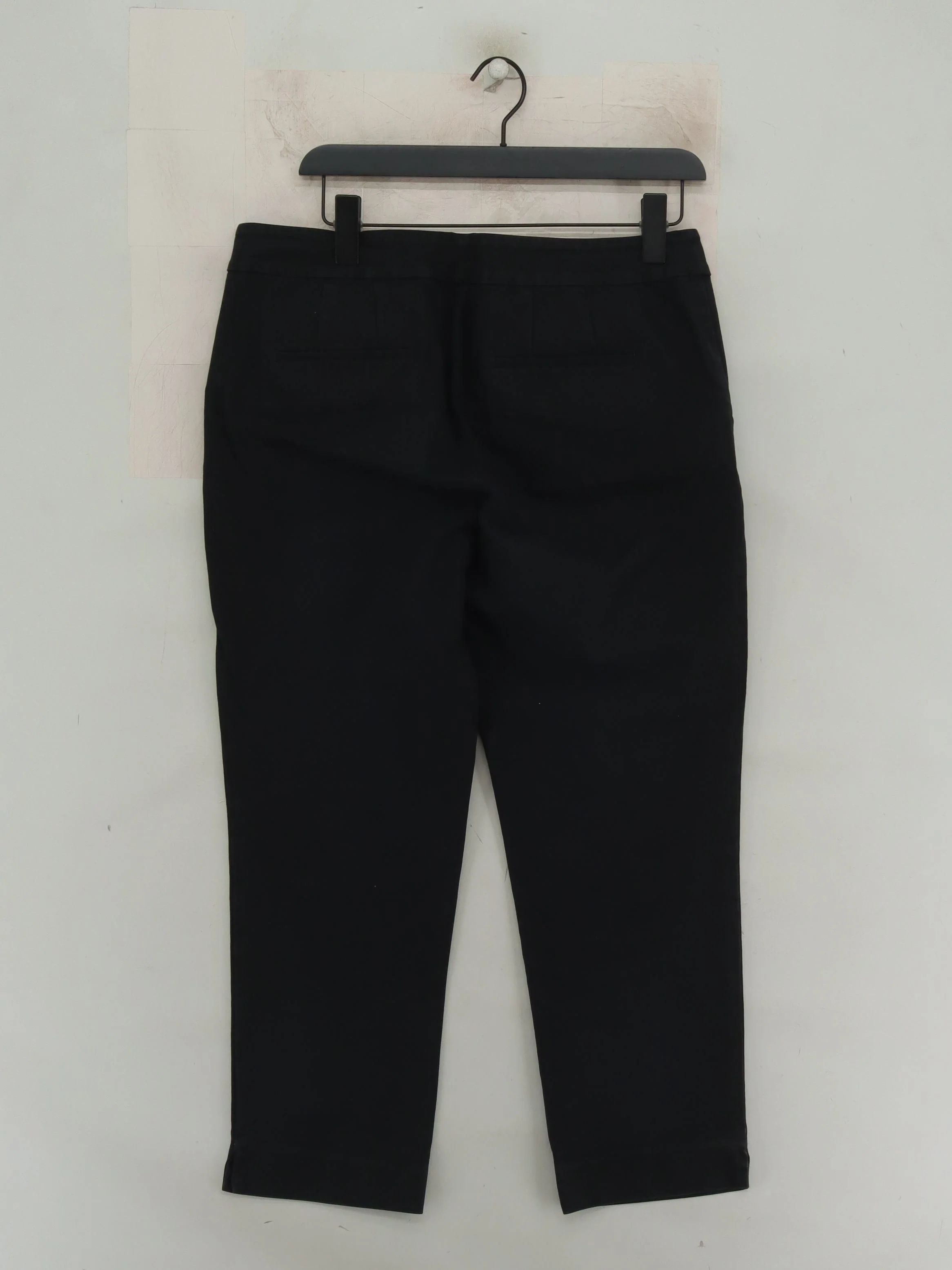 Boden Women's Trousers UK 14 Black Cotton with Elastane Straight Cropped - Image 2
