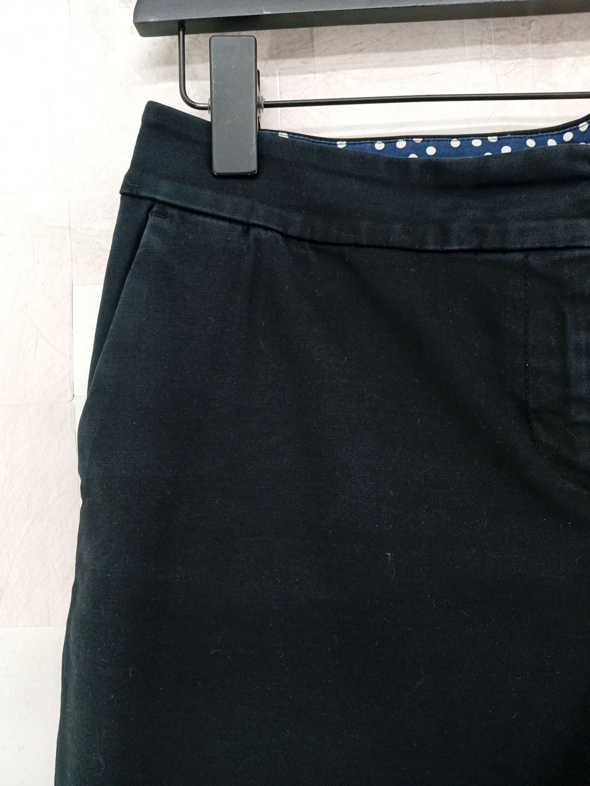 Boden Women's Trousers UK 14 Black Cotton with Elastane Straight Cropped - Image 5