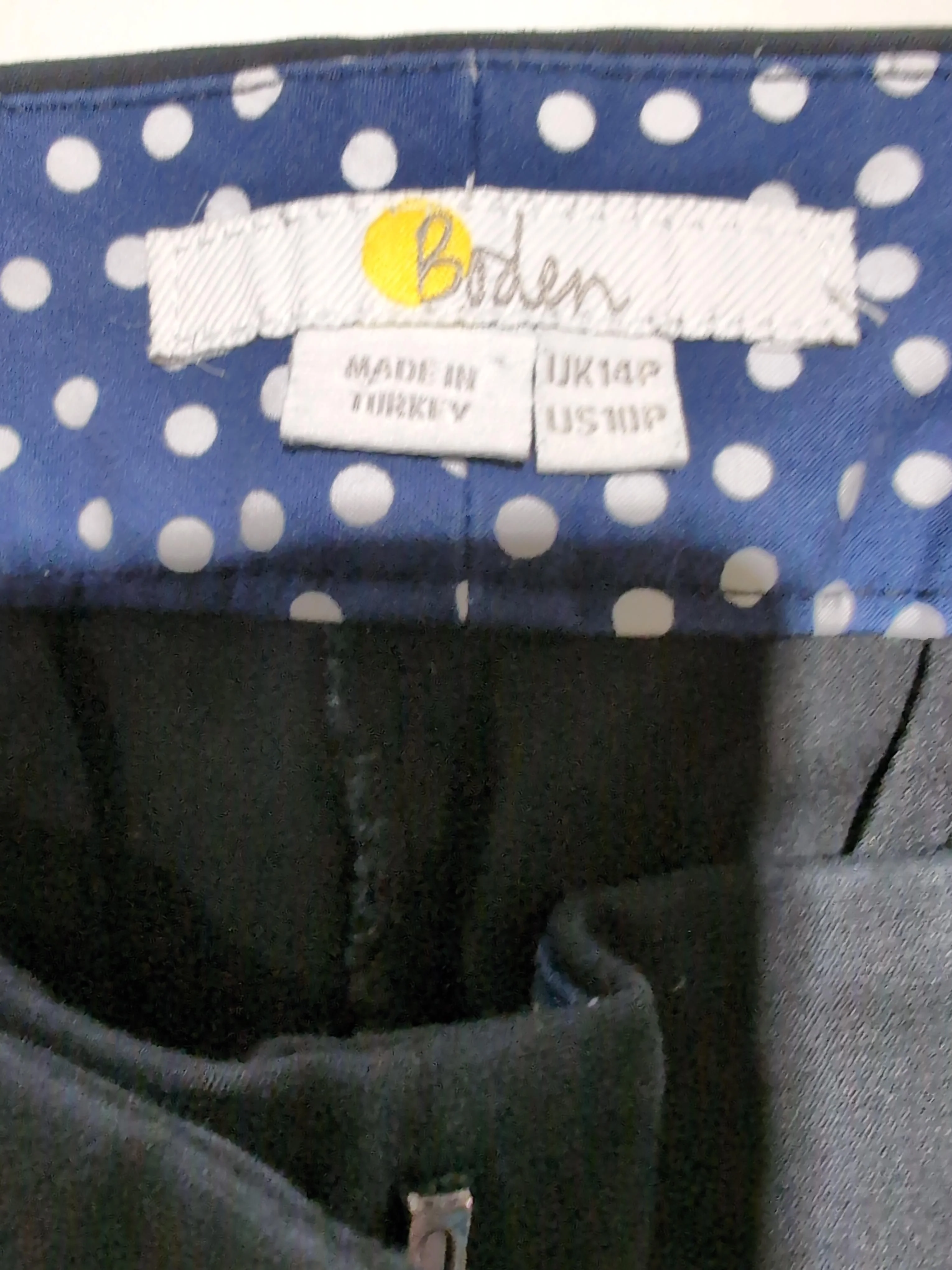 Boden Women's Trousers UK 14 Black Cotton with Elastane Straight Cropped - Image 6