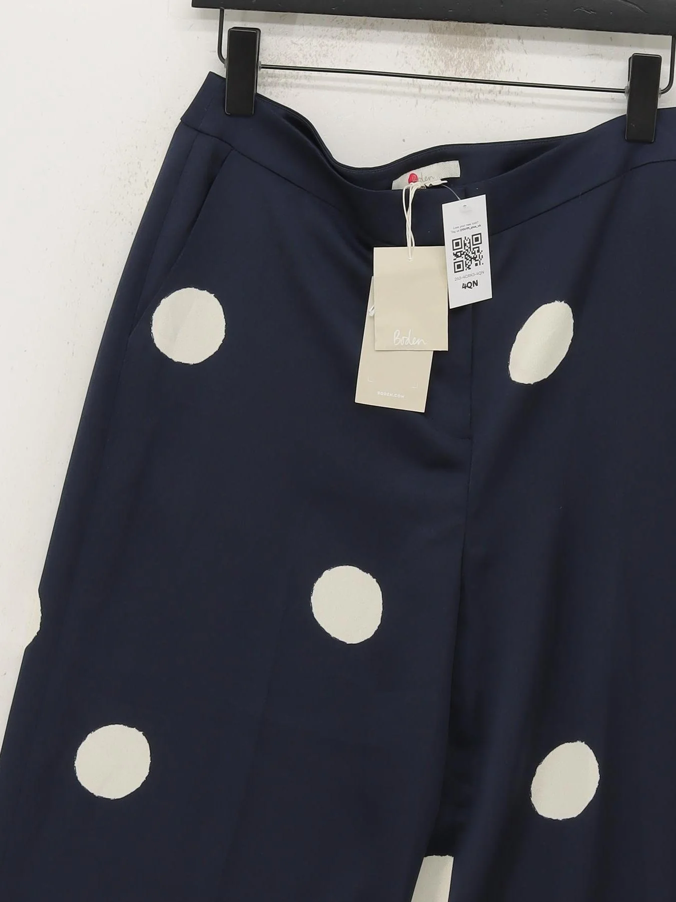 Boden Women's Trousers UK 14 Blue 100% Polyester Cropped New with tags - Image 3
