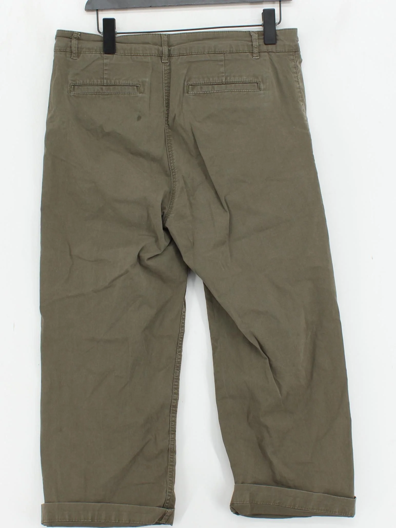 Boden Women's Trousers UK 14 Brown Cotton with Elastane Straight Cropped - Image 2