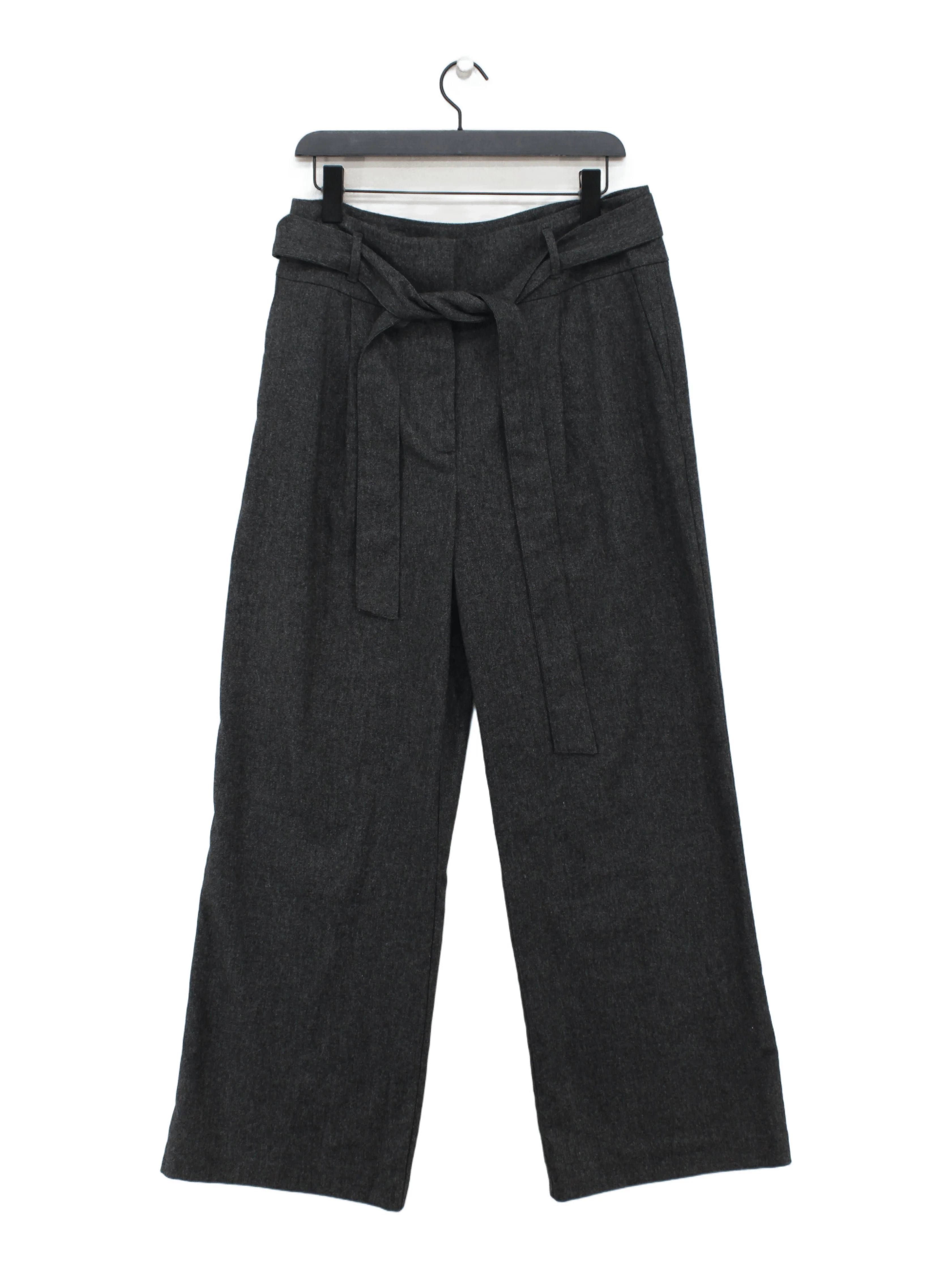 Boden Women's Trousers UK 14 Grey Wool with Polyester, Viscose, Elastane Cropped