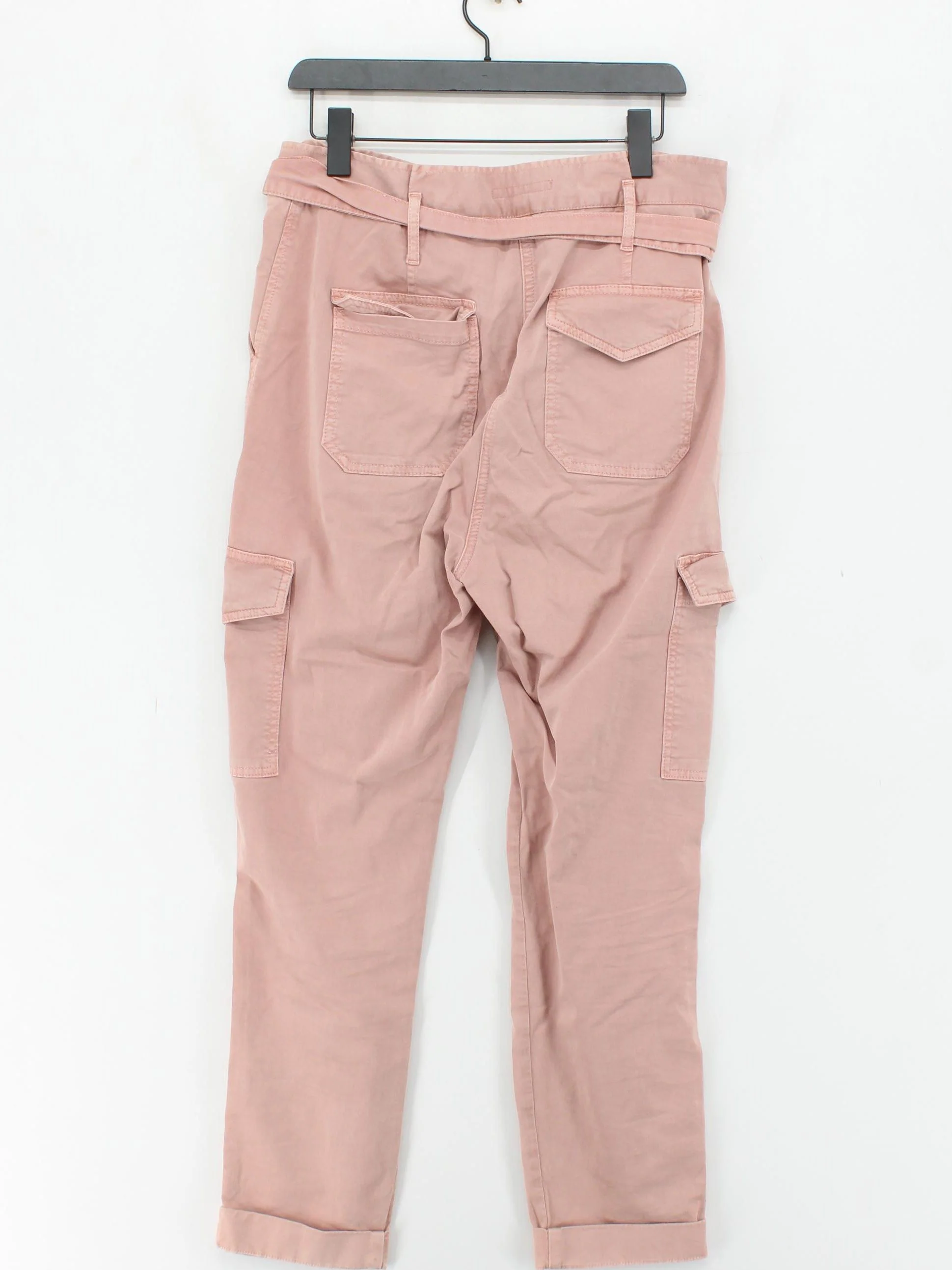Boden Women's Trousers UK 14 Pink Cotton with Elastane Tapered Cargo - Image 2