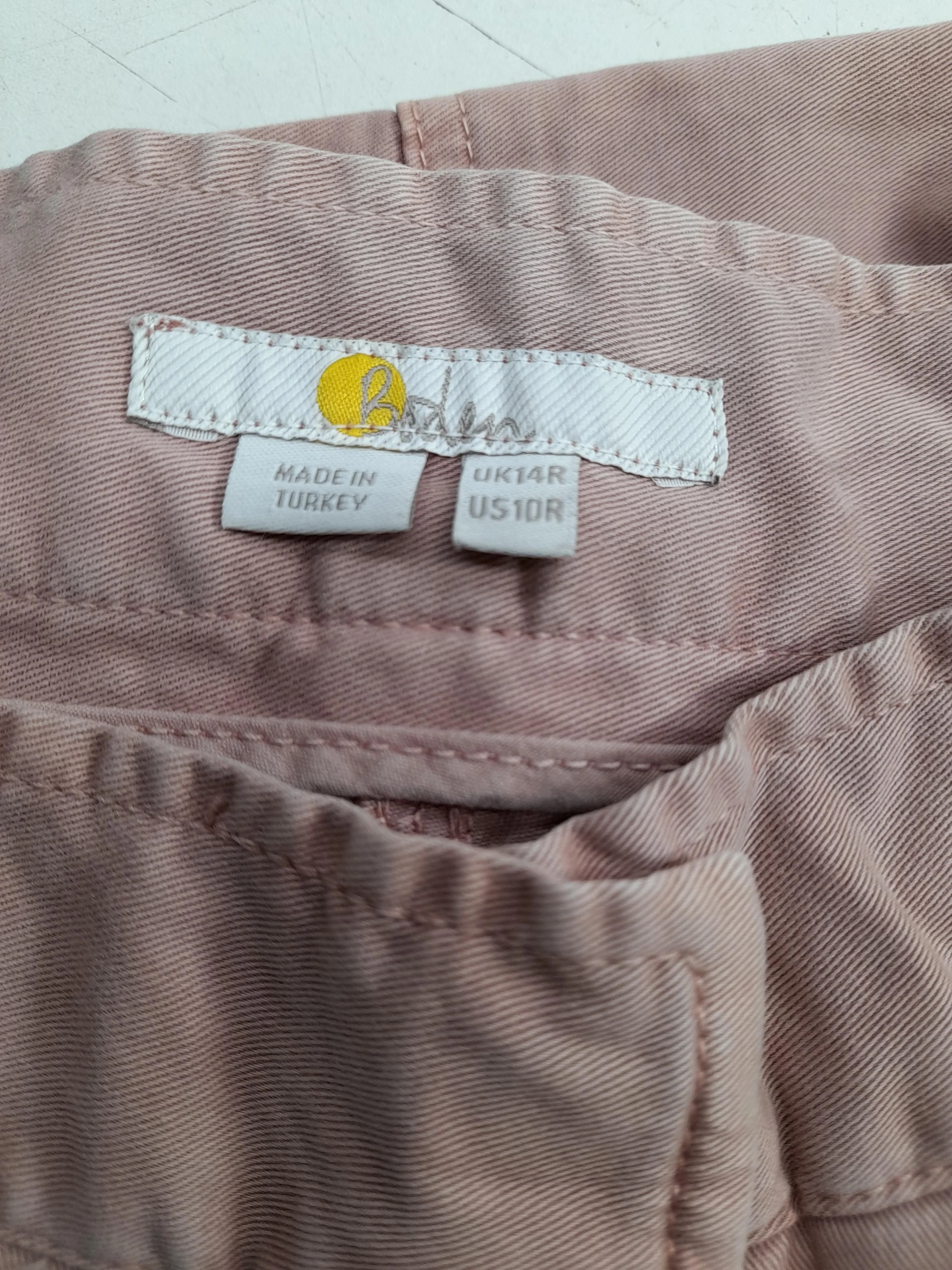 Boden Women's Trousers UK 14 Pink Cotton with Elastane Tapered Cargo - Image 5