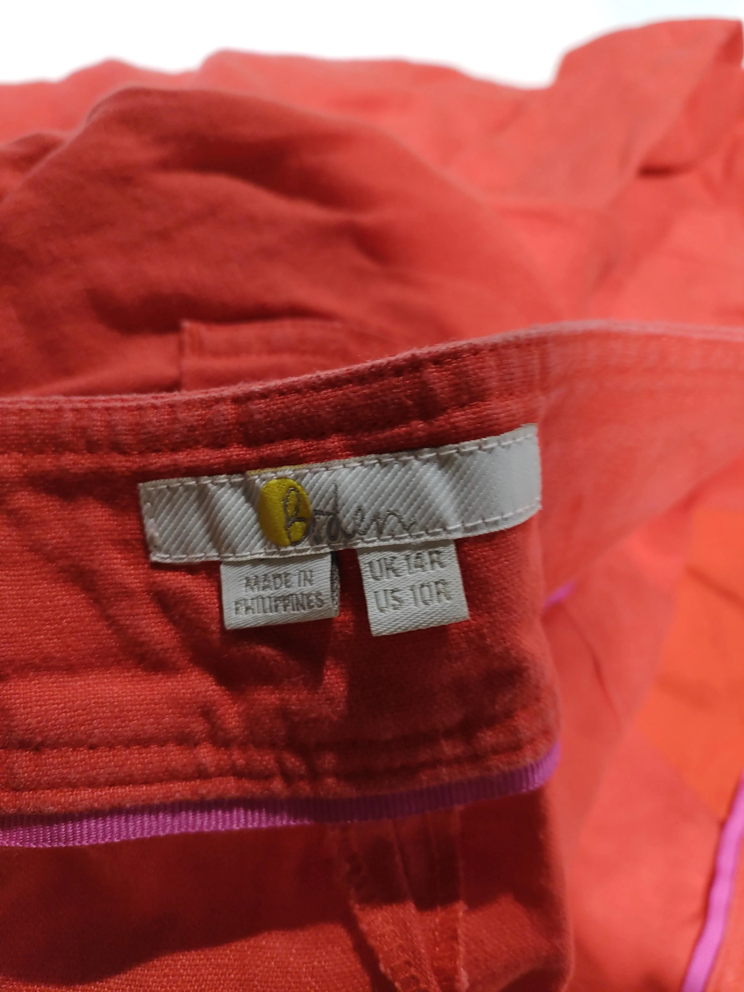Boden Women's Trousers UK 14 Red 100% Linen Straight Capri - Image 5
