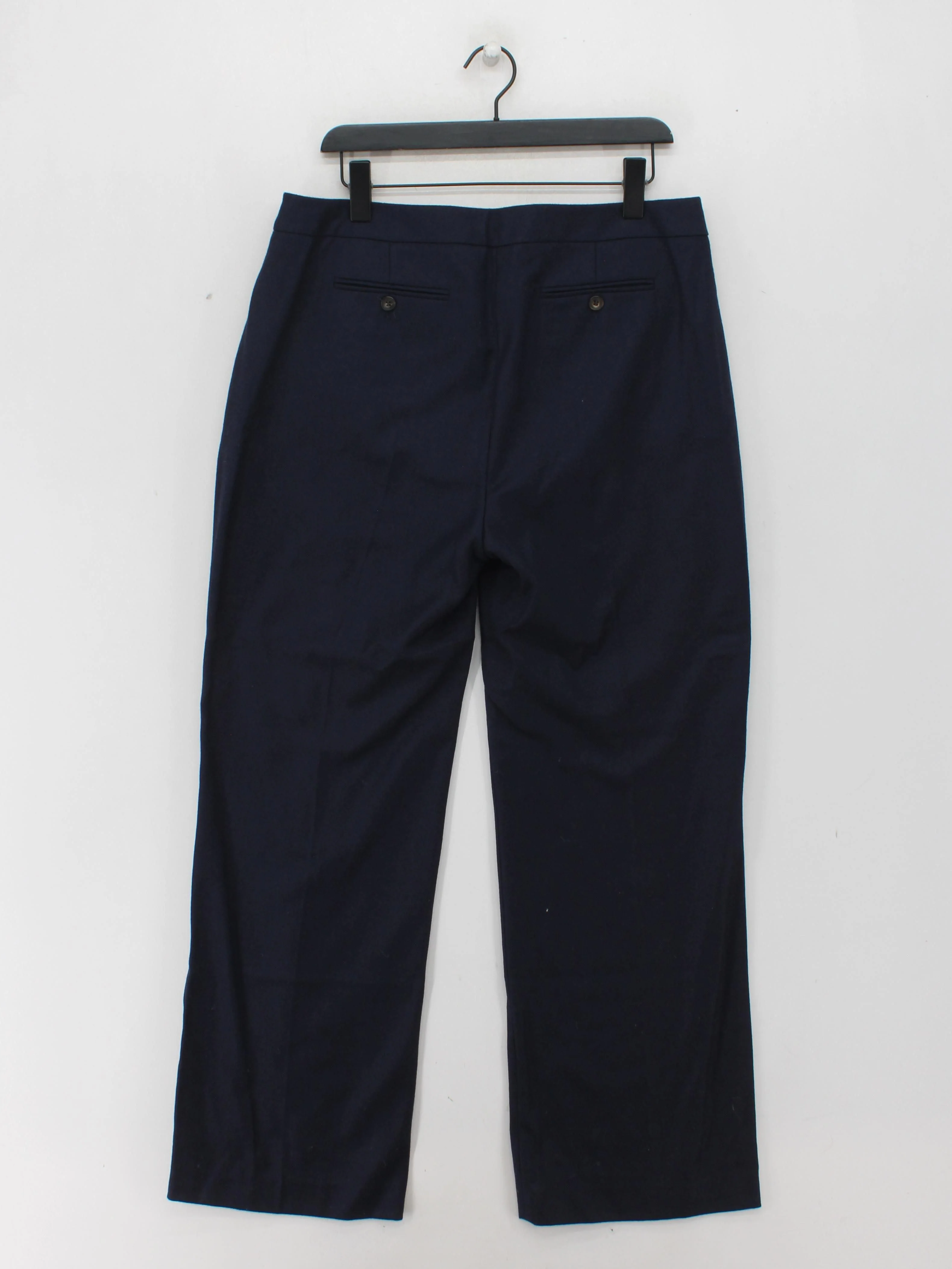 Boden Women's Trousers UK 16 Blue Wool with Polyamide, Polyester Straight Chino - Image 2