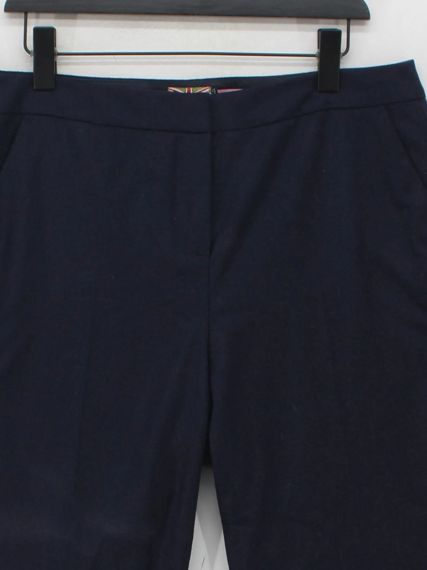 Boden Women's Trousers UK 16 Blue Wool with Polyamide, Polyester Straight Chino - Image 3