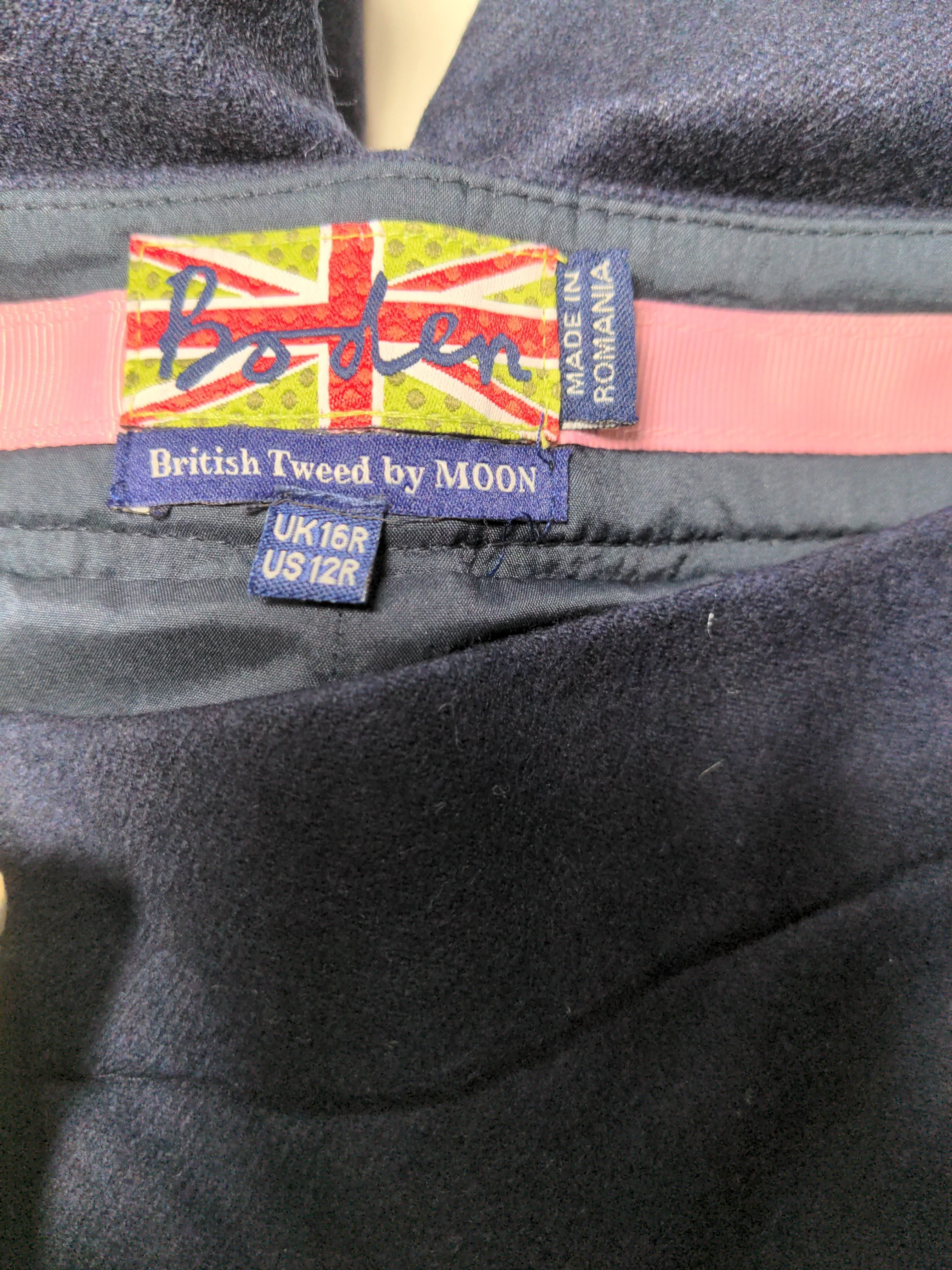 Boden Women's Trousers UK 16 Blue Wool with Polyamide, Polyester Straight Chino - Image 6