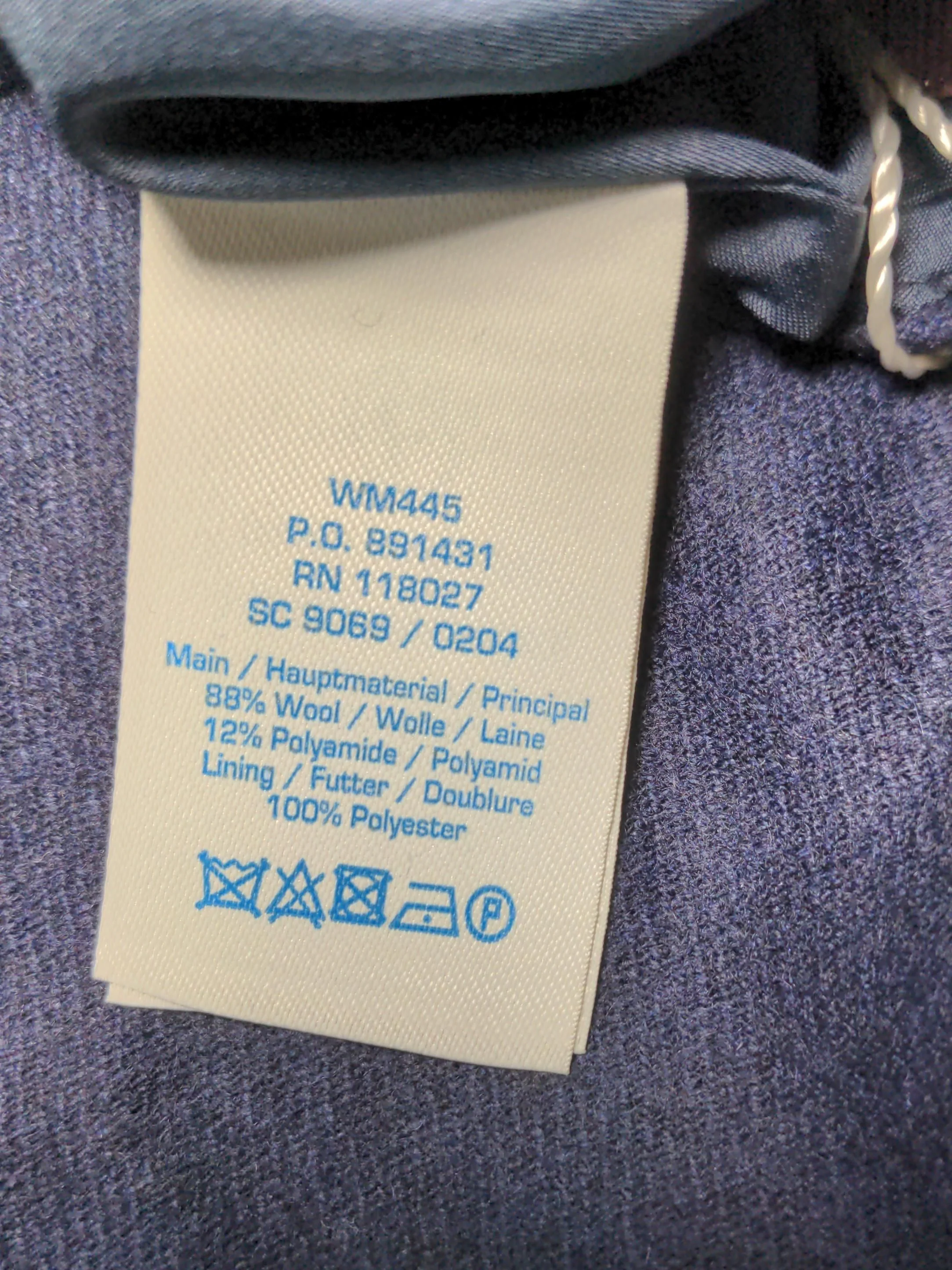 Boden Women's Trousers UK 16 Blue Wool with Polyamide, Polyester Straight Chino - Image 7