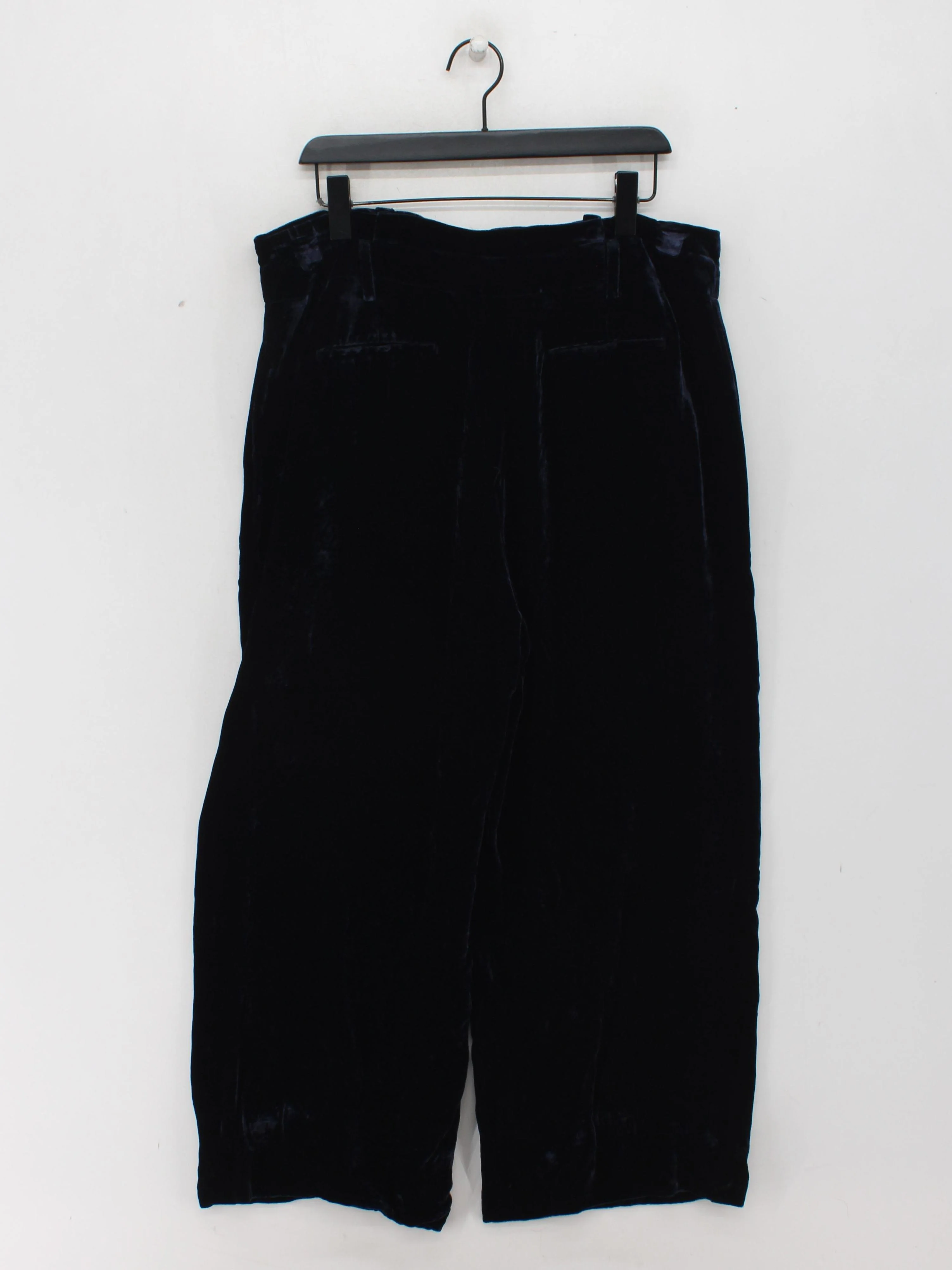 Boden Women's Trousers UK 18 Blue Viscose with Silk Wide-Leg Cropped - Image 2