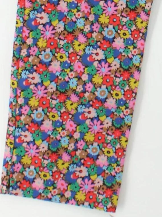 Boden Women's Trousers UK 18 Multi Floral Cotton with Elastane Straight Cropped - Image 4