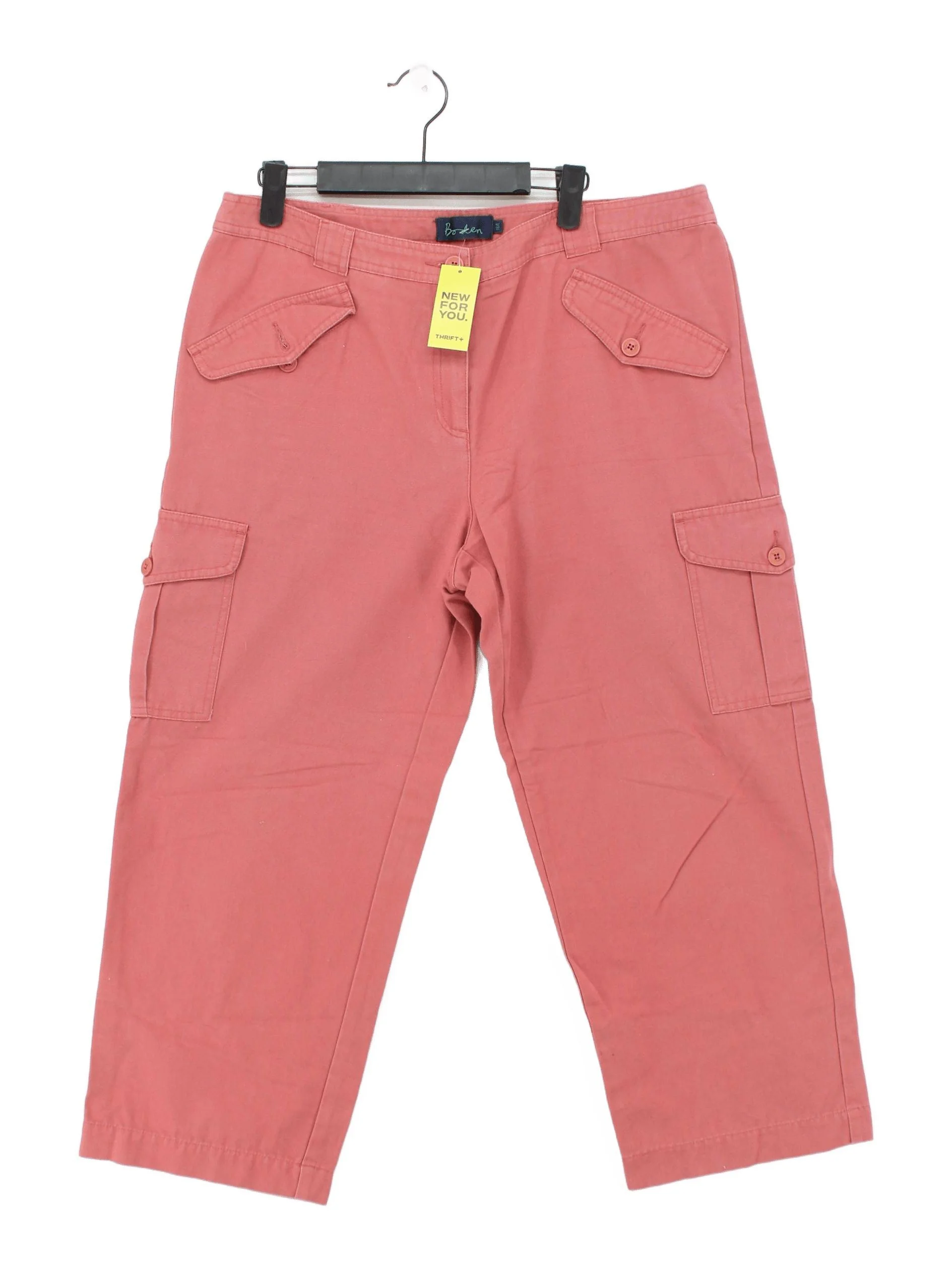 Boden Women's Trousers UK 18 Red 100% Cotton Straight Capri