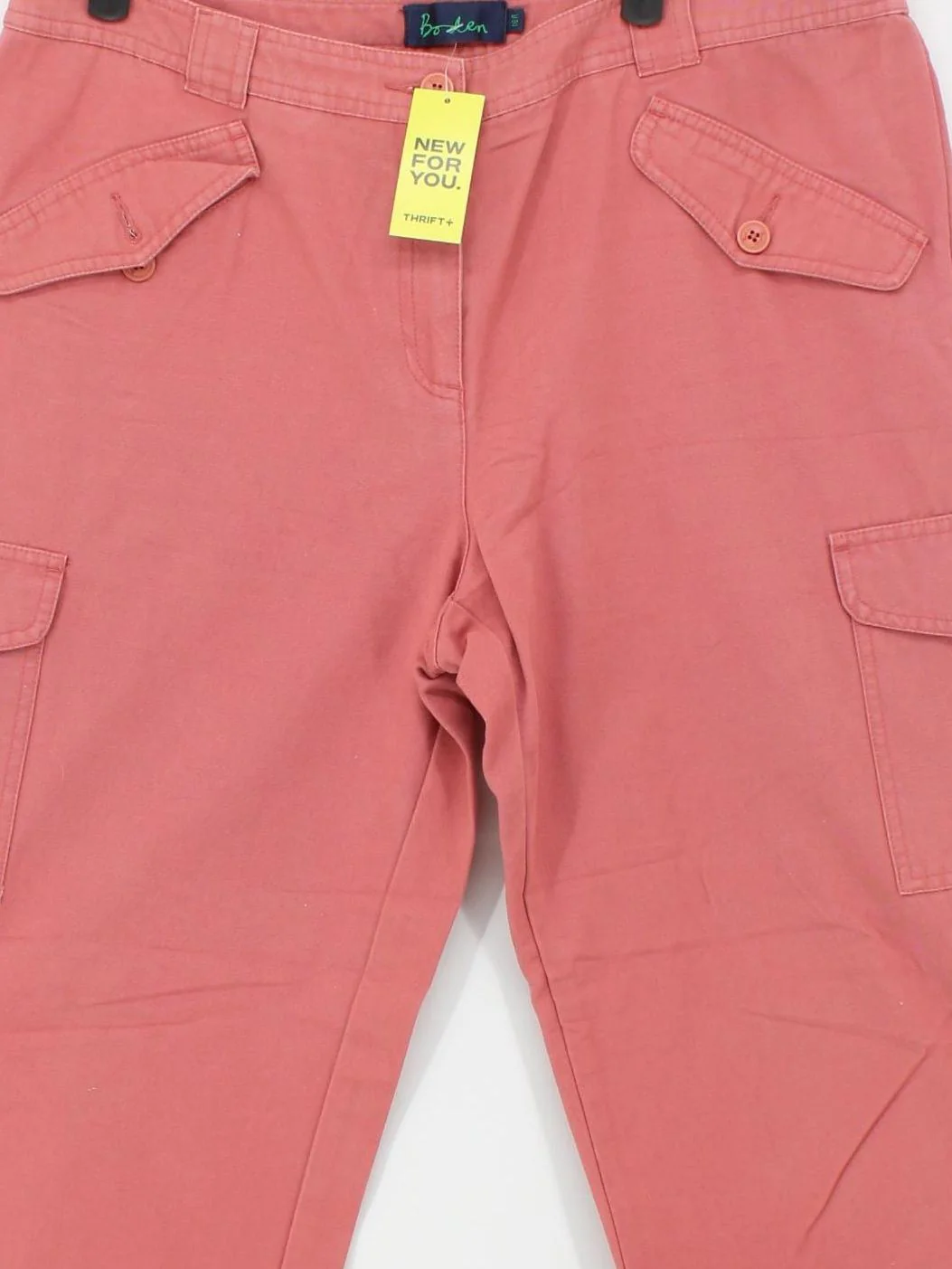 Boden Women's Trousers UK 18 Red 100% Cotton Straight Capri - Image 3
