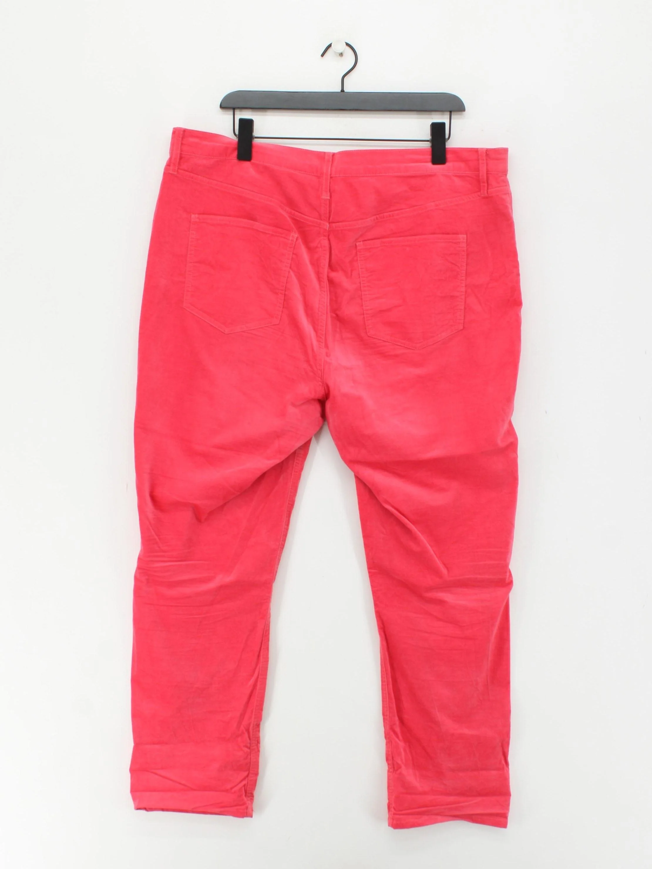 Boden Women's Trousers UK 20 Red Cotton with Elastane Straight Cropped - Image 2