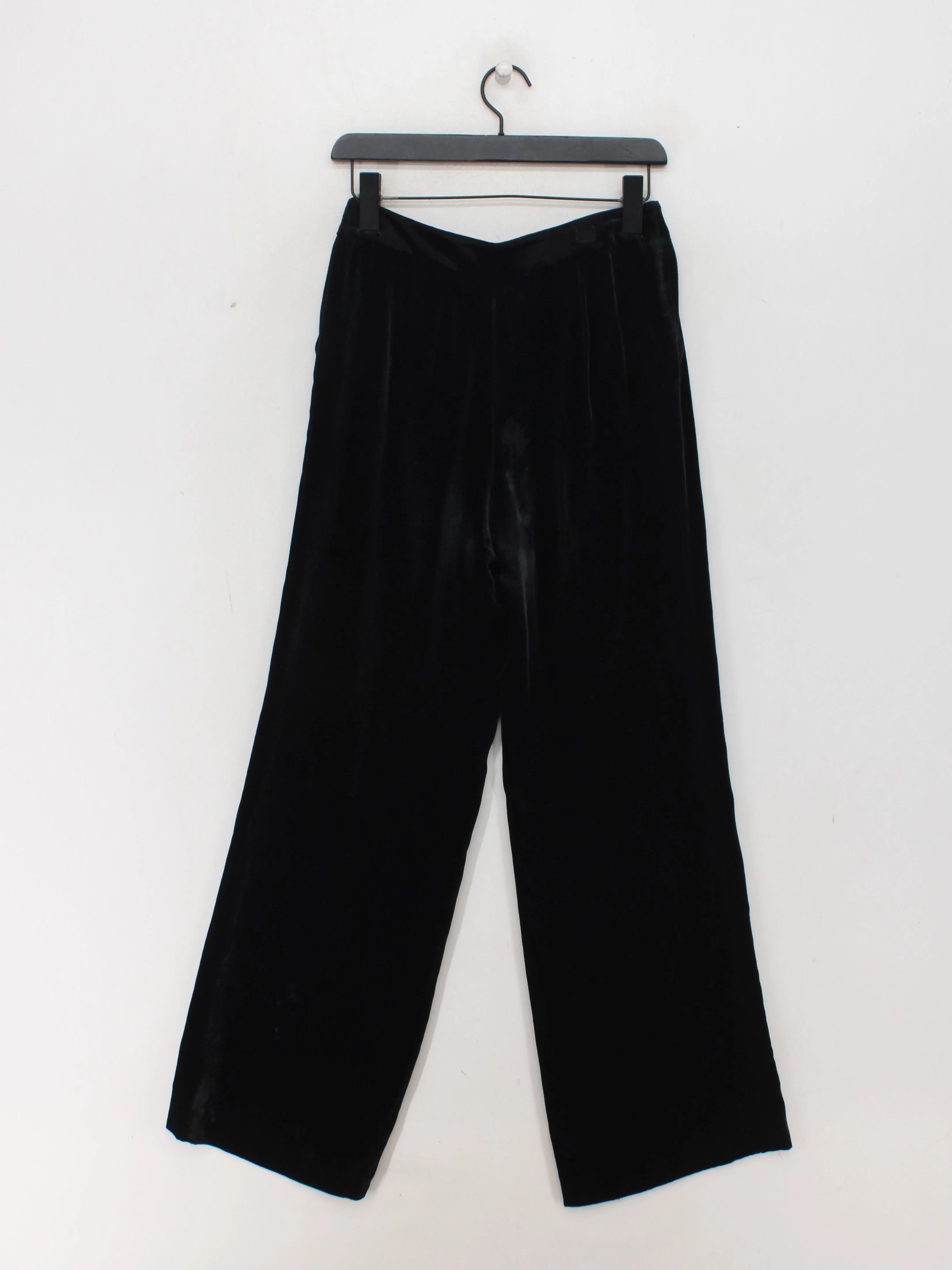 Boden Women's Trousers UK 8 Black Viscose with Silk Wide-Leg Chino - Image 2