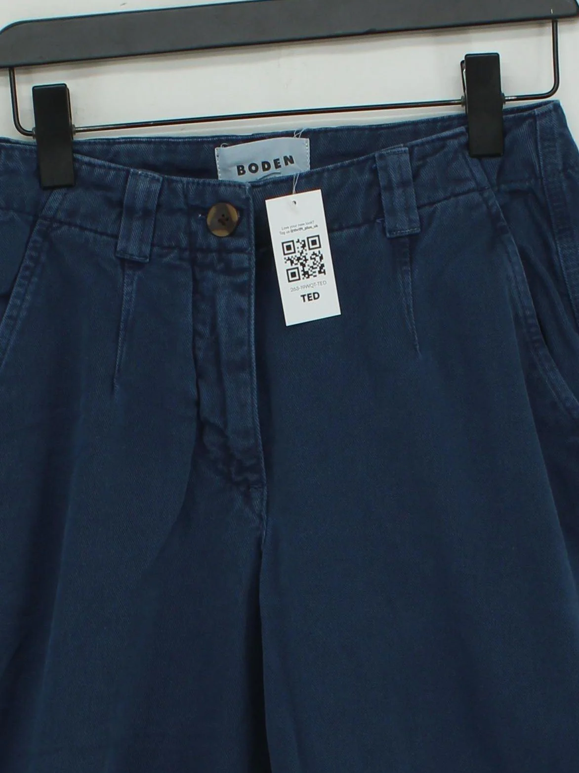 Boden Women's Trousers UK 8 Blue 100% Cotton Tapered Chino - Image 3