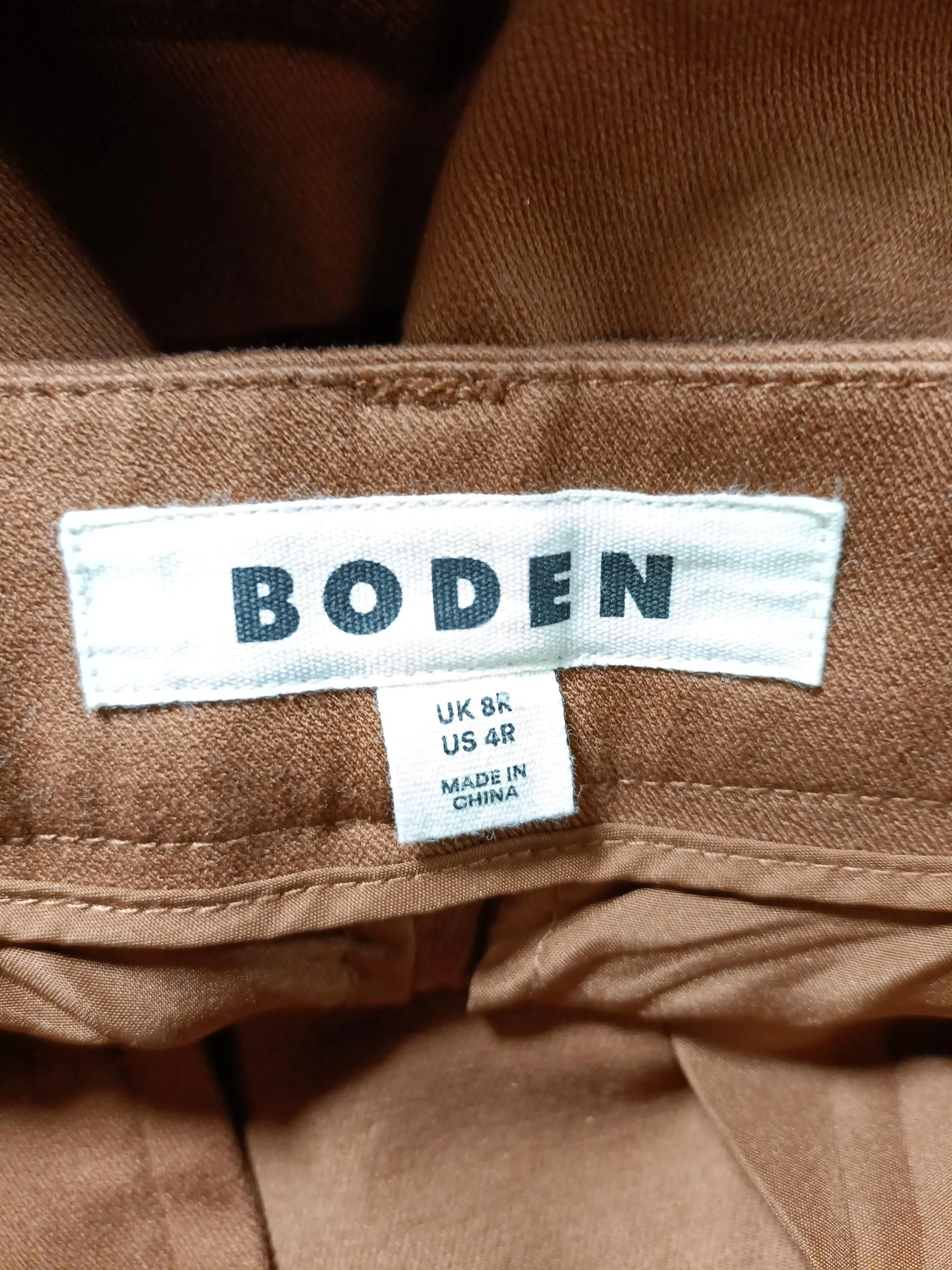Boden Women's Trousers UK 8 Brown 100% Other Wide-Leg Chino - Image 5