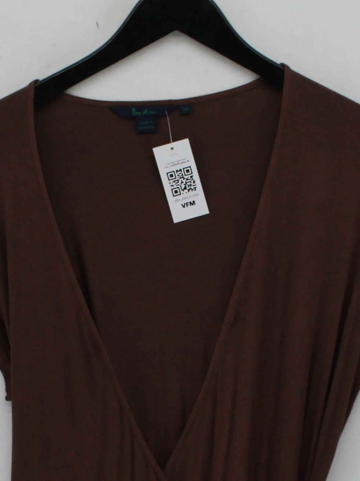 Boden Wrap Midi Dress M in Brown - Image 3