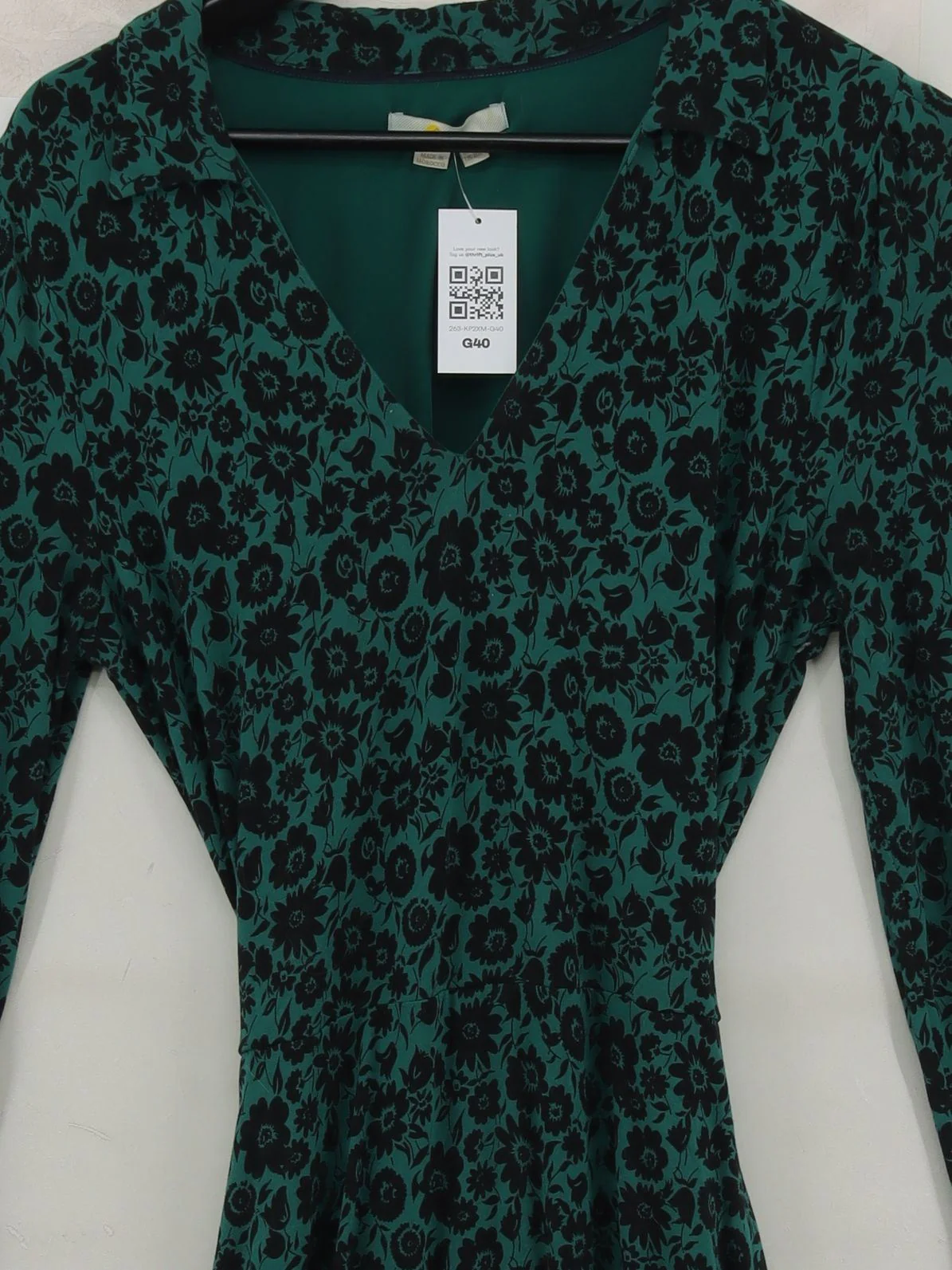 Boden Wrap Midi Dress UK12 in Green - Image 3