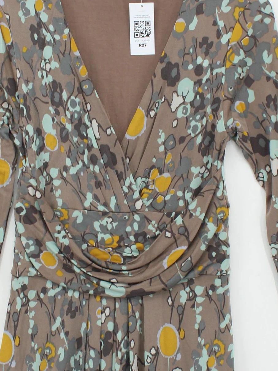 Boden Wrap Midi Dress UK14 in Brown - Image 3