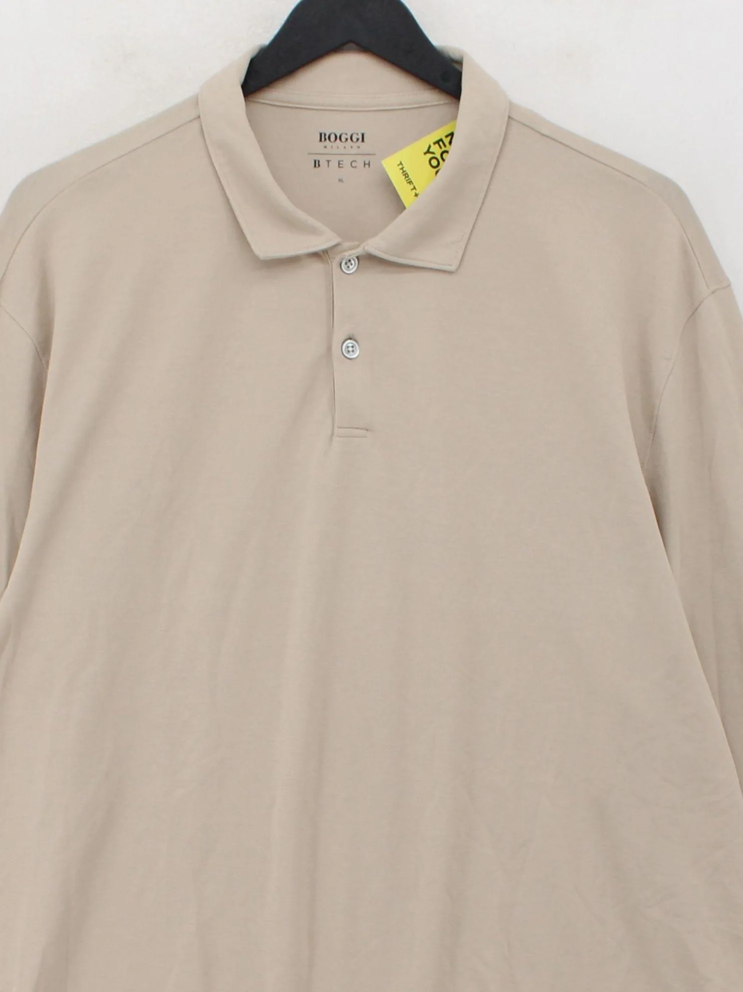 Boggi Men's Polo XL Cream 100% Cotton Basic - Image 3