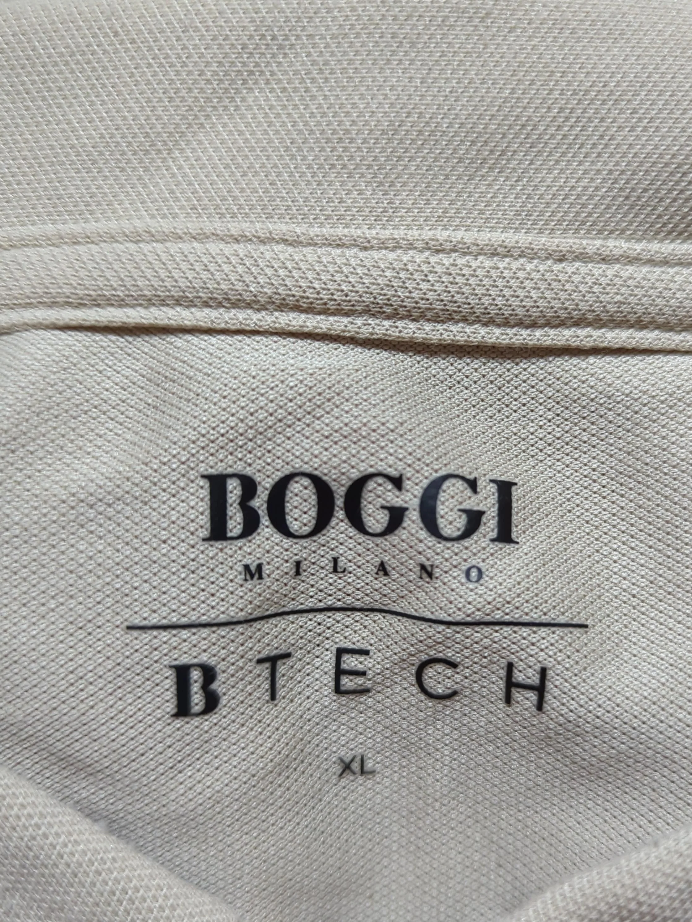 Boggi Men's Polo XL Cream 100% Cotton Basic - Image 5