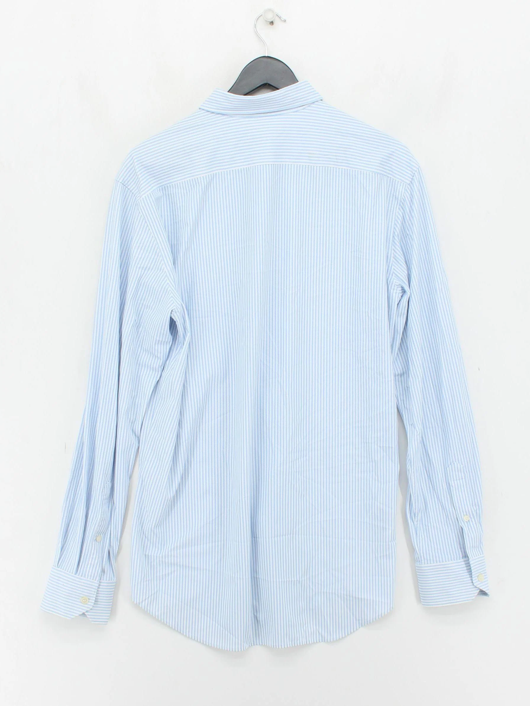 Boggi Men's Shirt L Blue Striped Polyamide with Elastane Basic - Image 2