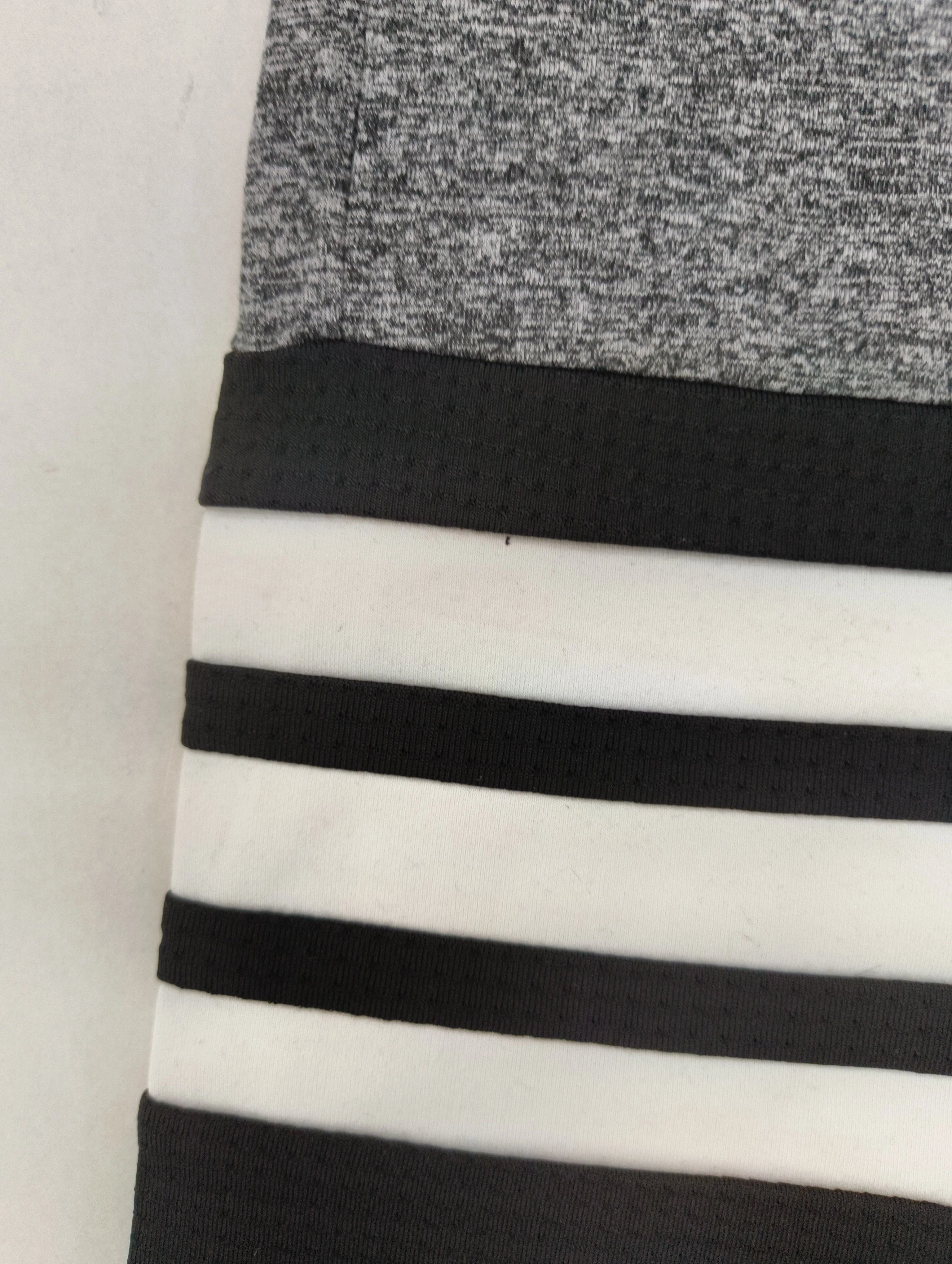 Bombshell Women's Sports Bottoms M Grey Striped Nylon with Spandex Sweatpants - Image 5