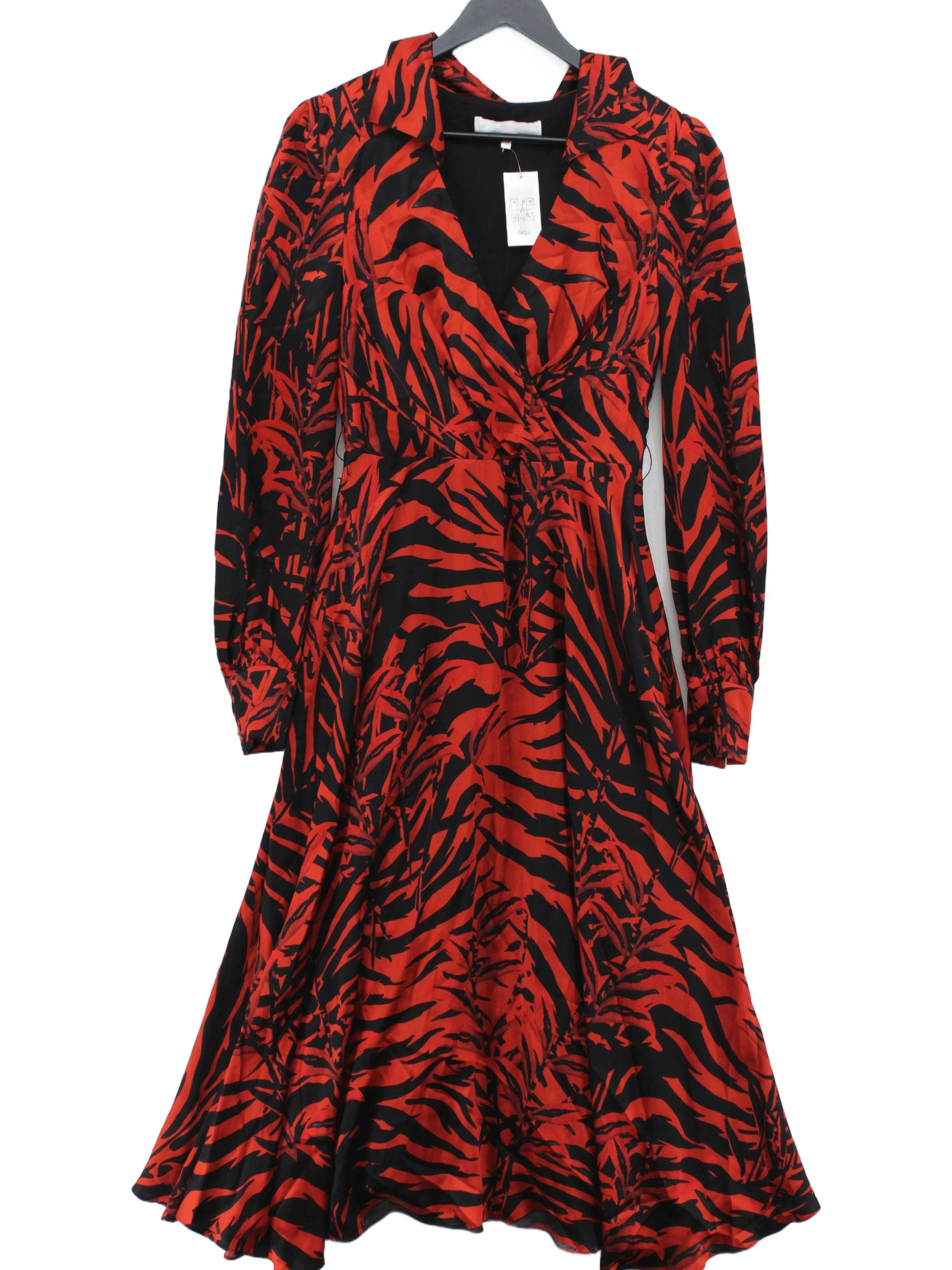 borgo de nor Wrap Midi Dress UK8 in Red