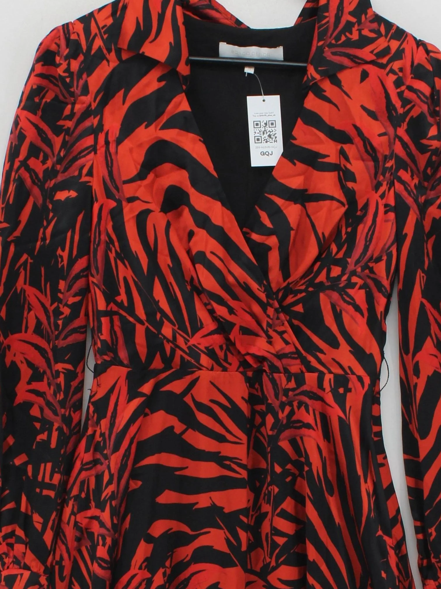 borgo de nor Wrap Midi Dress UK8 in Red - Image 3