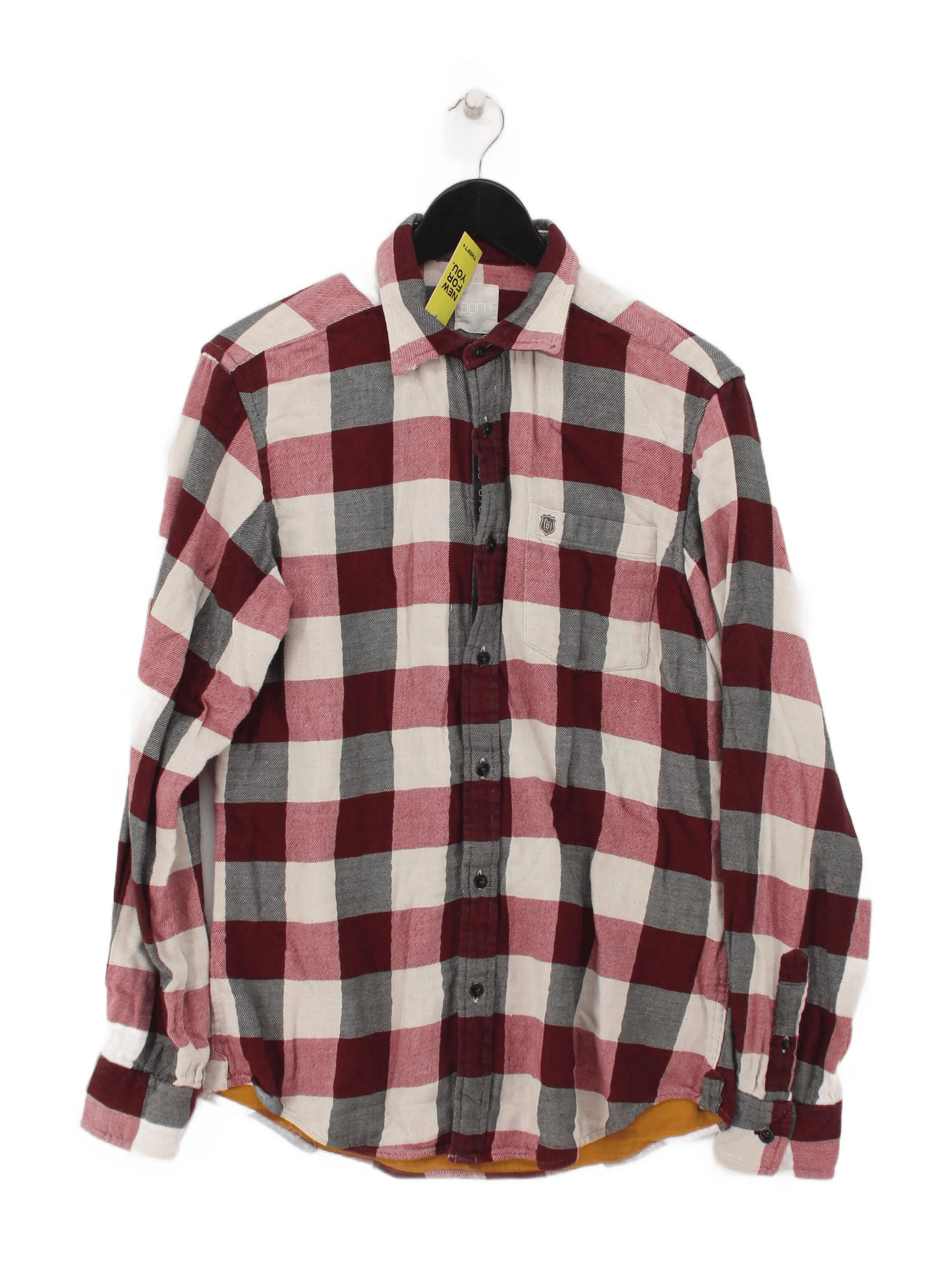 Born Men's Shirt S Multi Checkered 100% Cotton Basic
