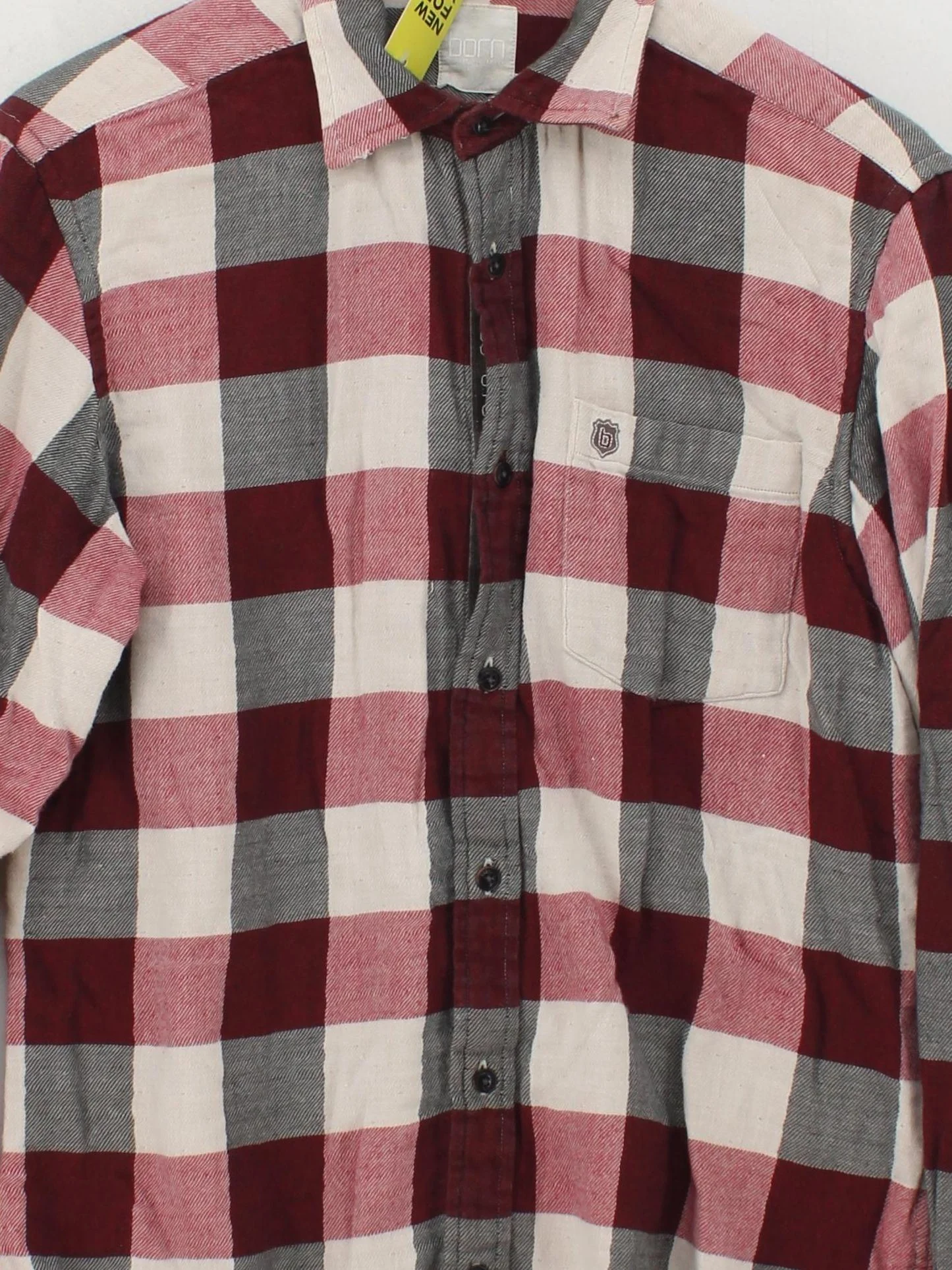 Born Men's Shirt S Multi Checkered 100% Cotton Basic - Image 3