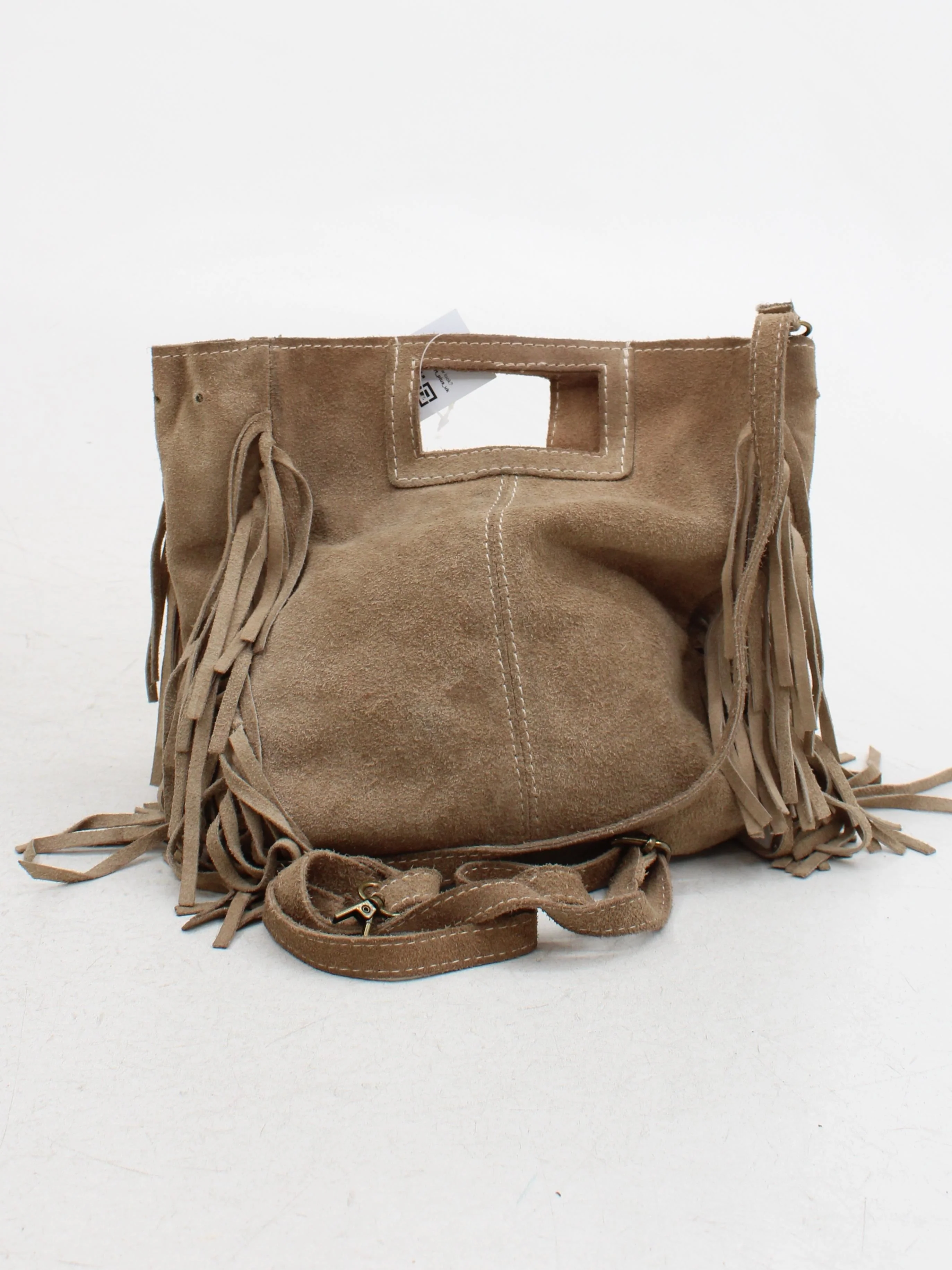 Borse In Pelle Women's Bag Tan 100% Suede Shoulder Bag - Image 2