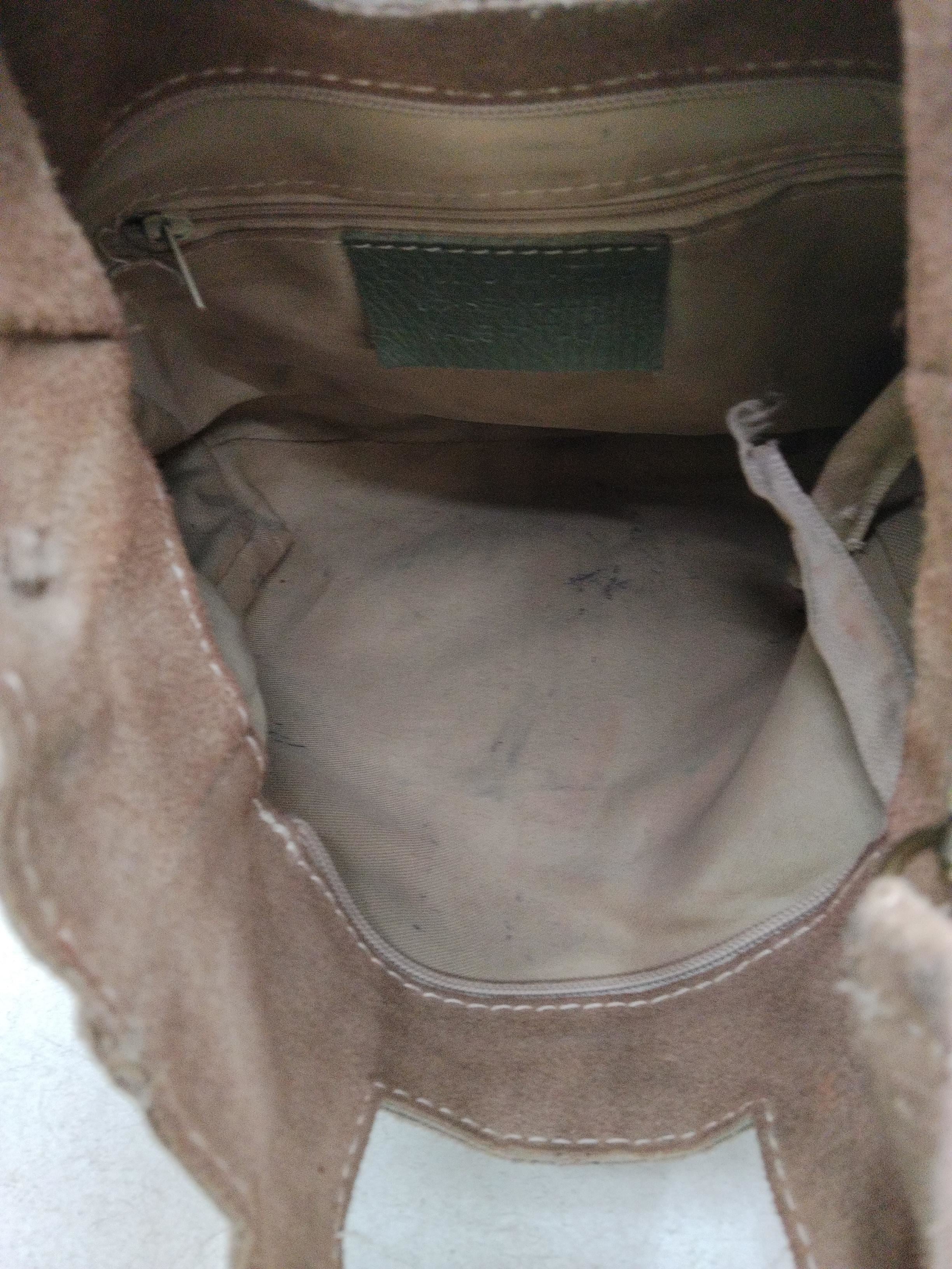 Borse In Pelle Women's Bag Tan 100% Suede Shoulder Bag - Image 4
