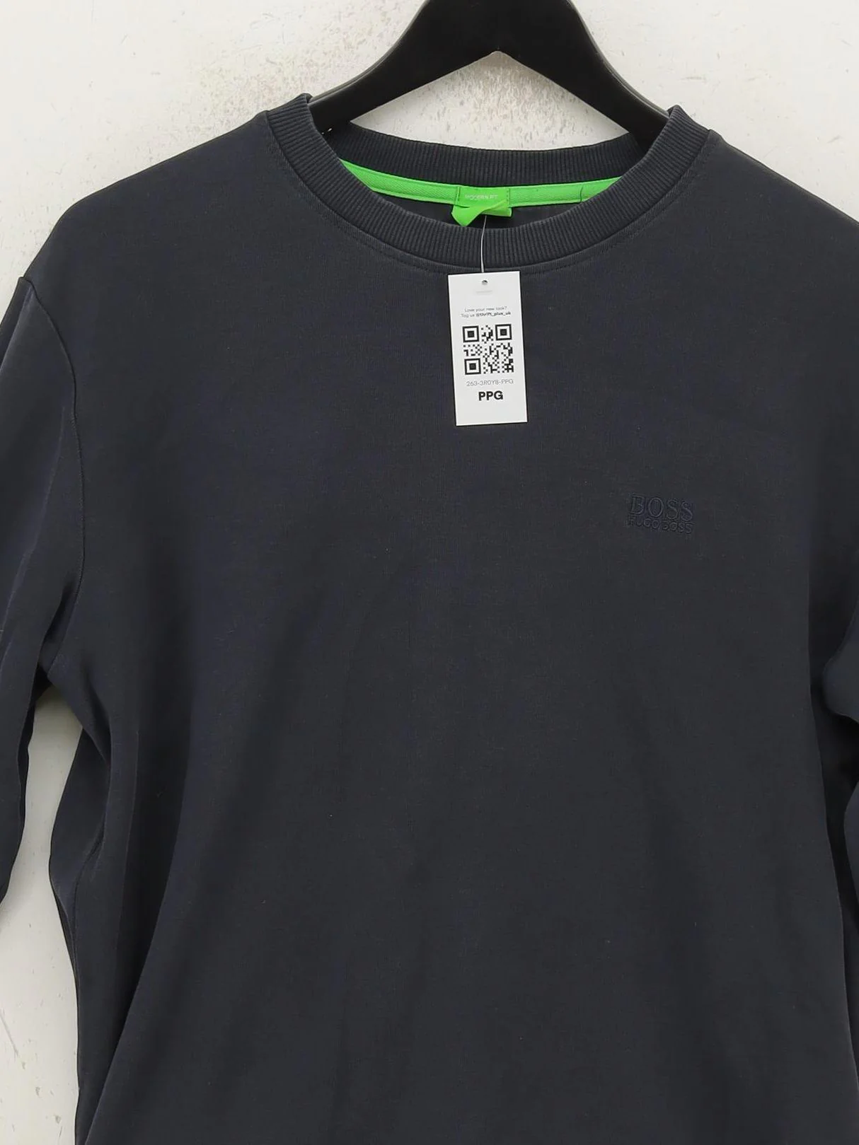 Boss Men's Hoodie L Grey Cotton with Polyamide Pullover - Image 3