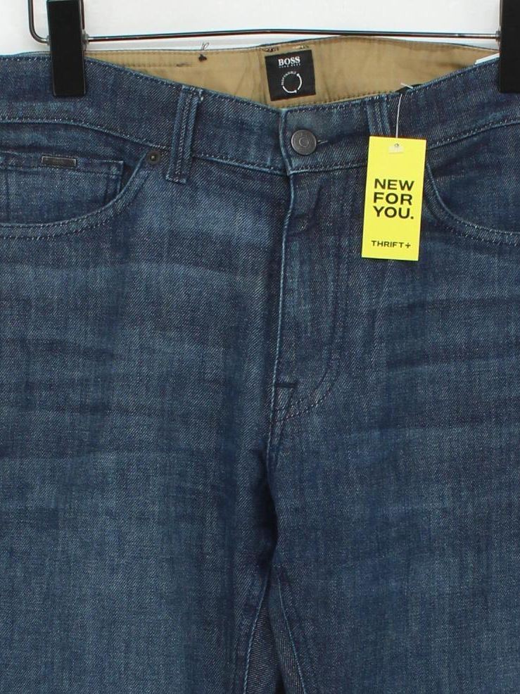 Boss Men's Jeans W 30 in; L 32 in Blue Cotton with Elastane Straight - Image 3