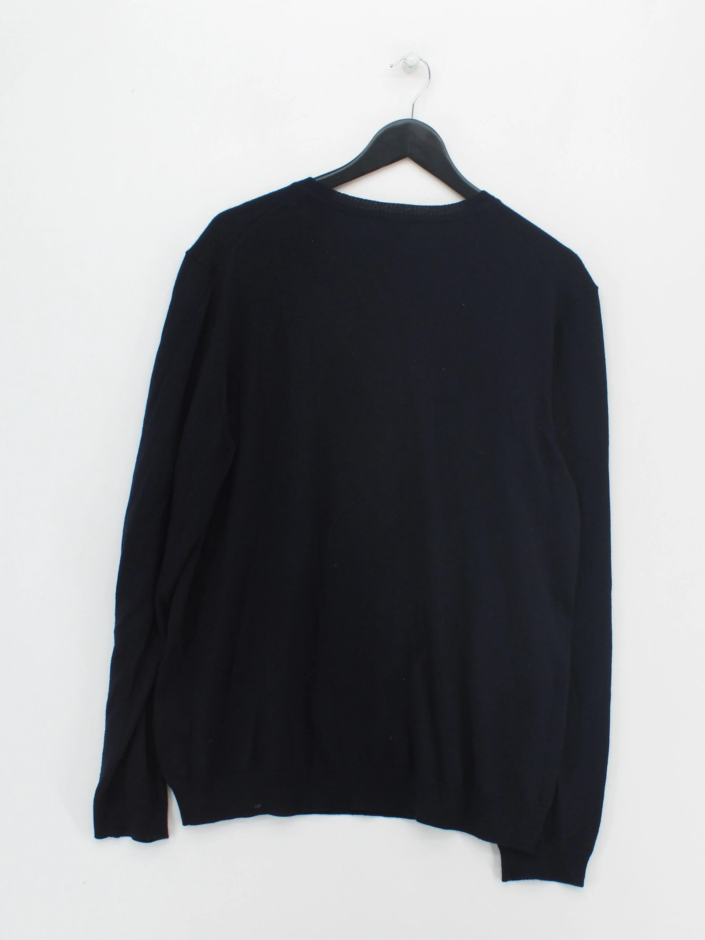Boss Men's Jumper L Blue 100% Wool Round Neck Pullover - Image 2