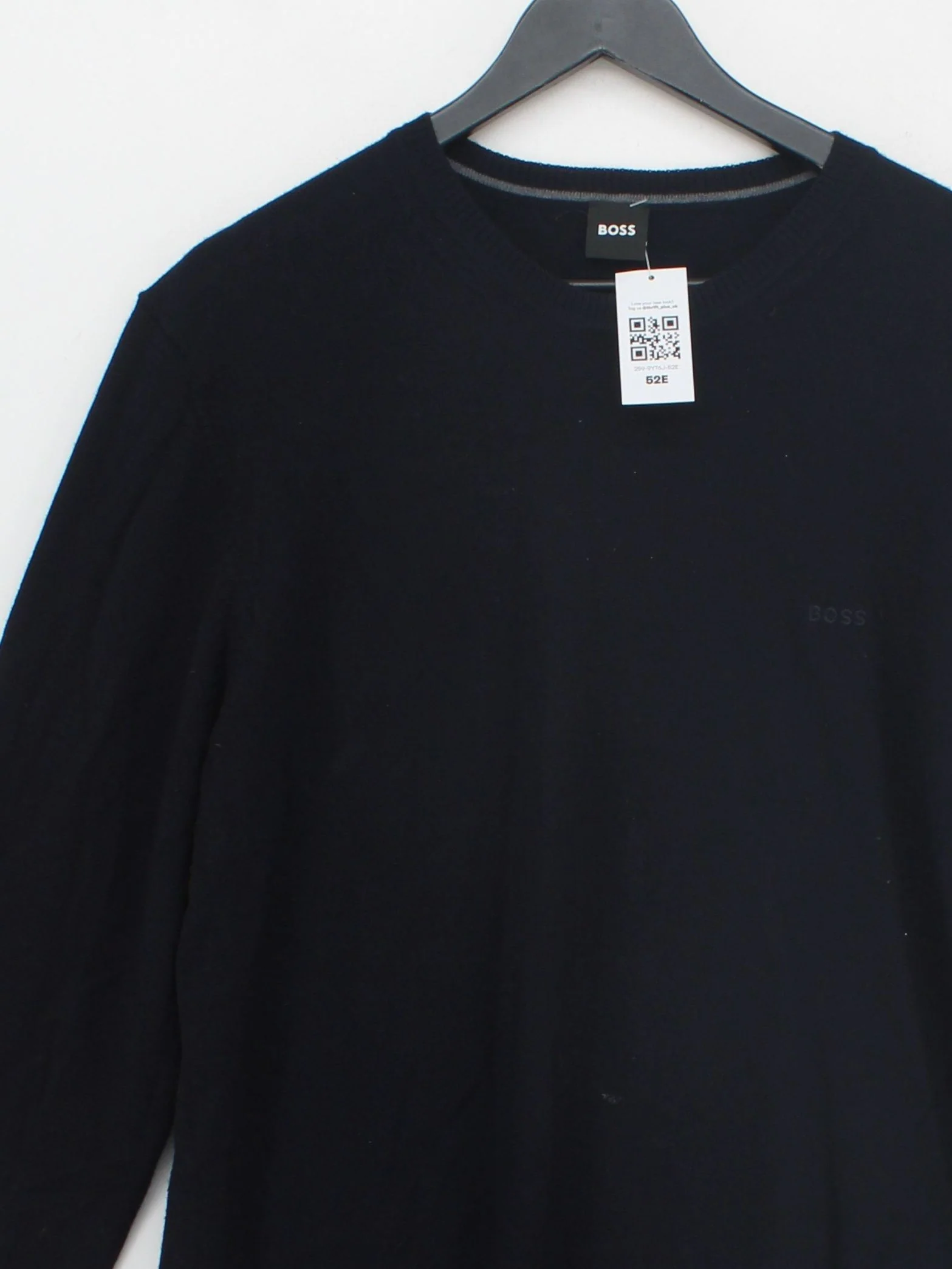 Boss Men's Jumper L Blue 100% Wool Round Neck Pullover - Image 3