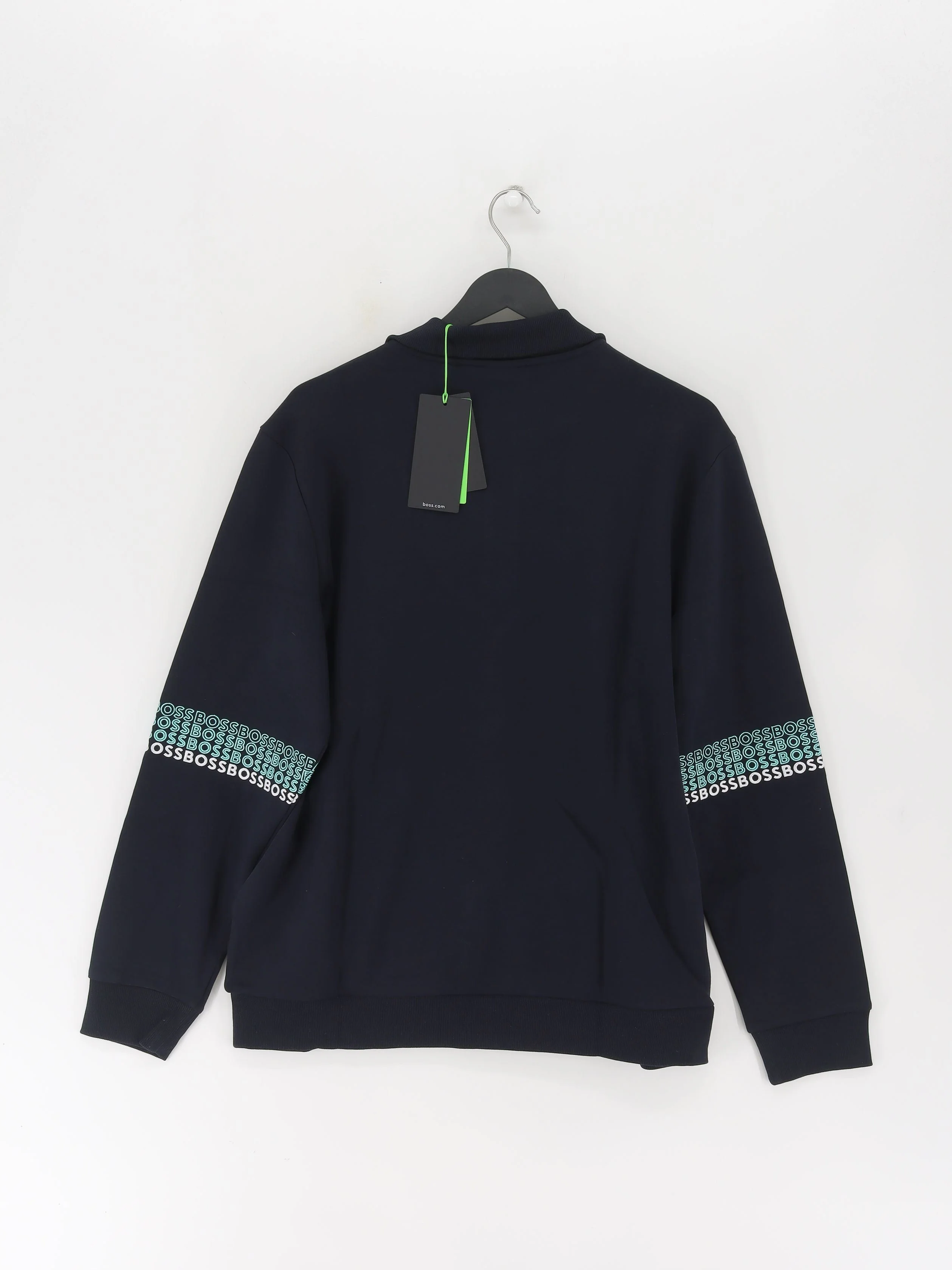 Boss Men's Jumper L Blue Cotton with Elastane, Polyester Pullover New with tags - Image 2