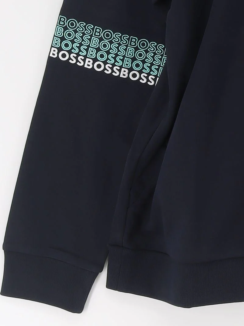 Boss Men's Jumper L Blue Cotton with Elastane, Polyester Pullover New with tags - Image 4