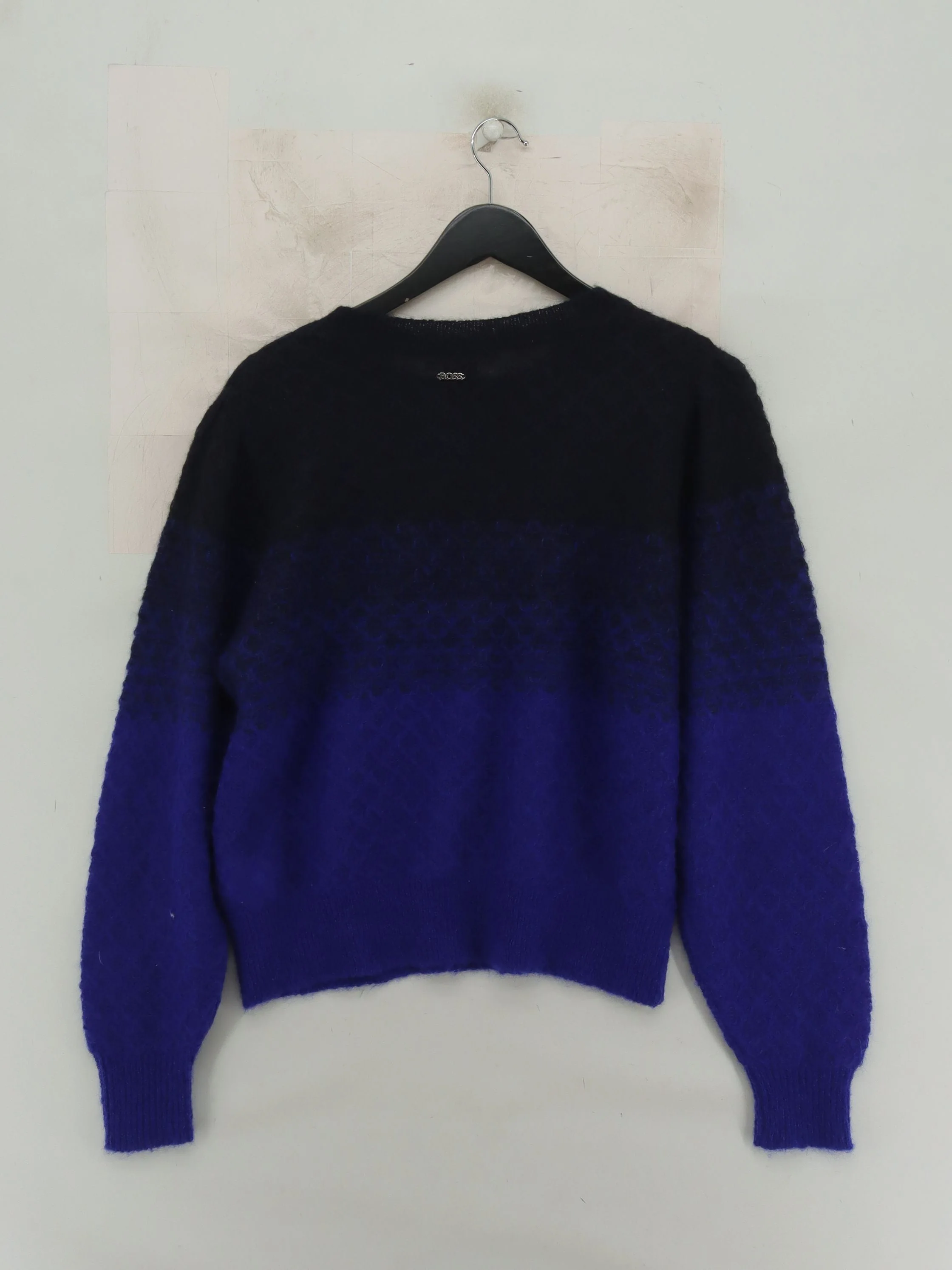 Boss Men's Jumper M Blue Mohair with Other, Polyamide Round Neck Pullover - Image 2