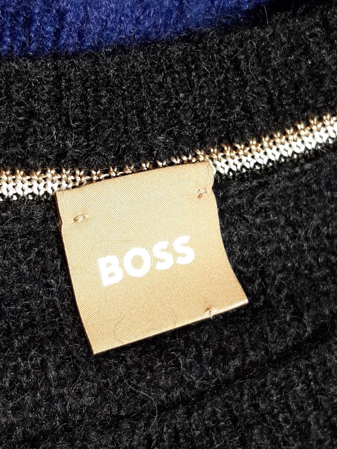 Boss Men's Jumper M Blue Mohair with Other, Polyamide Round Neck Pullover - Image 5