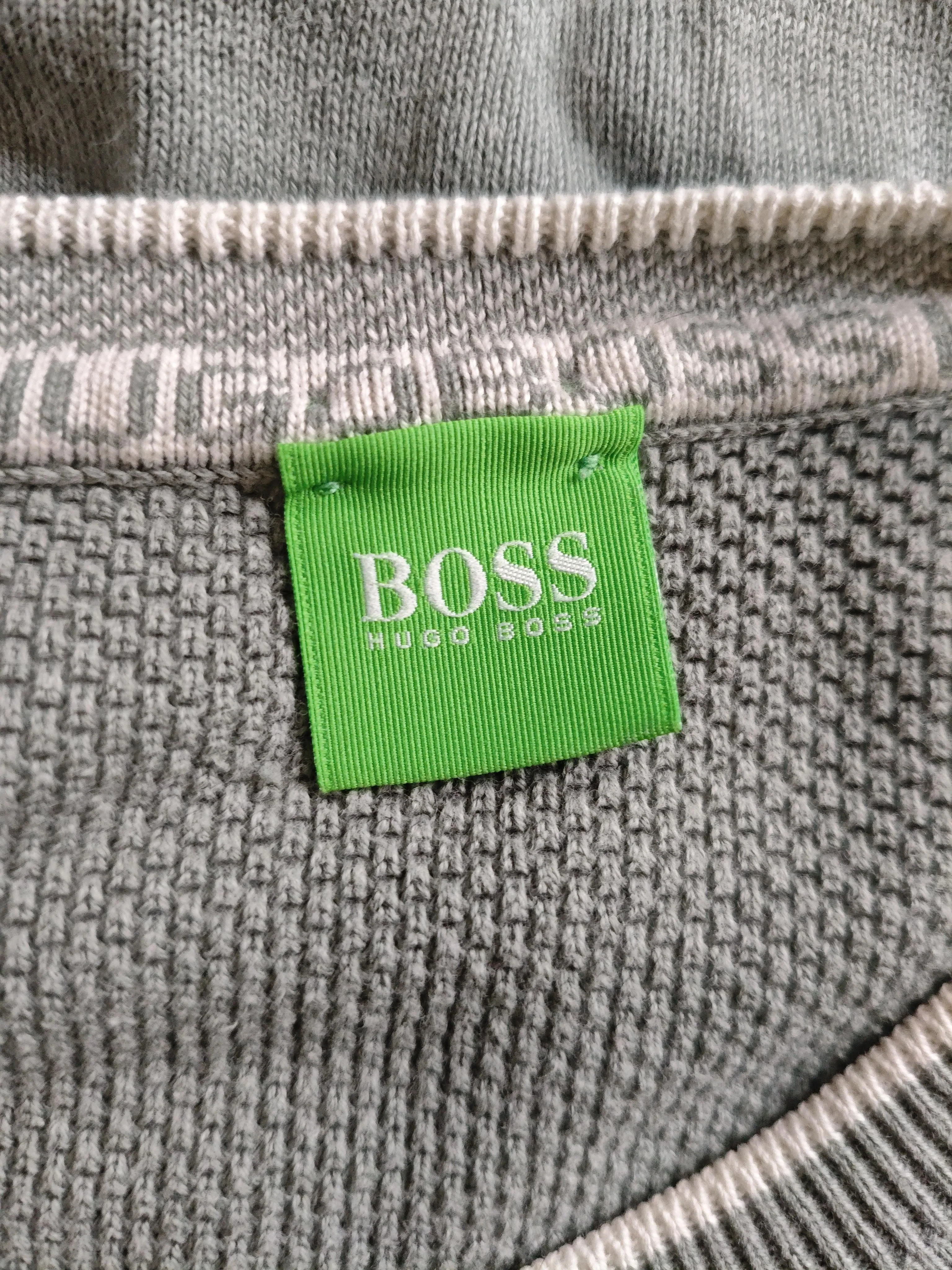 Boss Men's Jumper M Grey Cotton with Acrylic Crew Neck Pullover - Image 5
