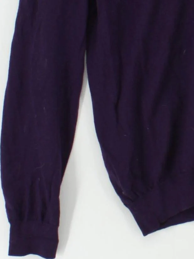 Boss Men's Jumper M Purple 100% Wool V-Neck Pullover - Image 4
