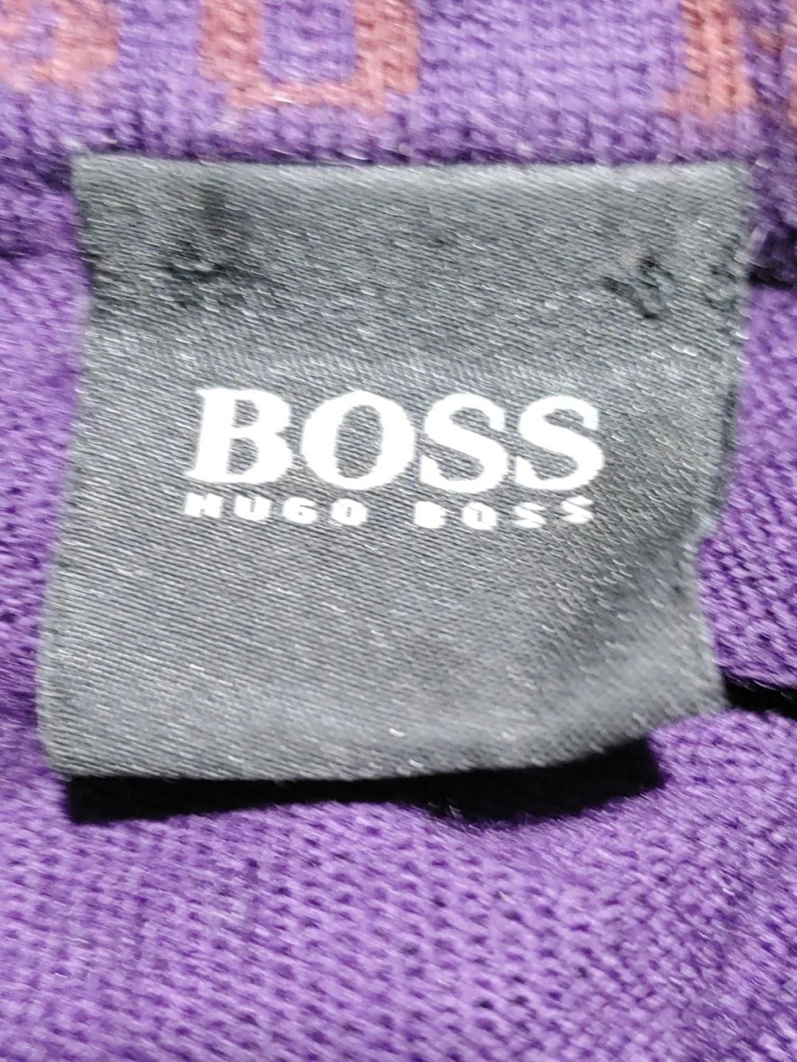 Boss Men's Jumper M Purple 100% Wool V-Neck Pullover - Image 5
